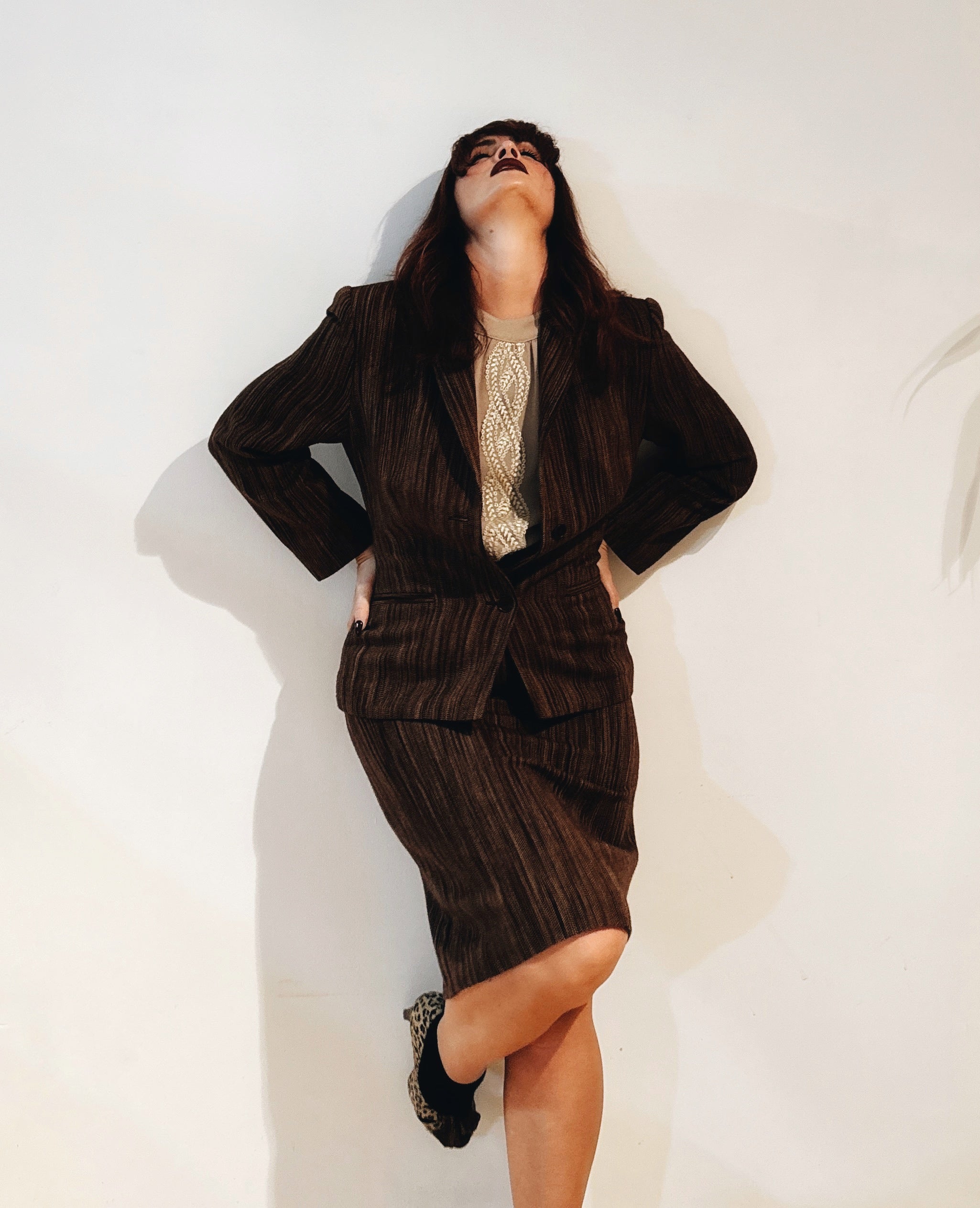 Traje de falda vintage de cachemira Kina Fernández