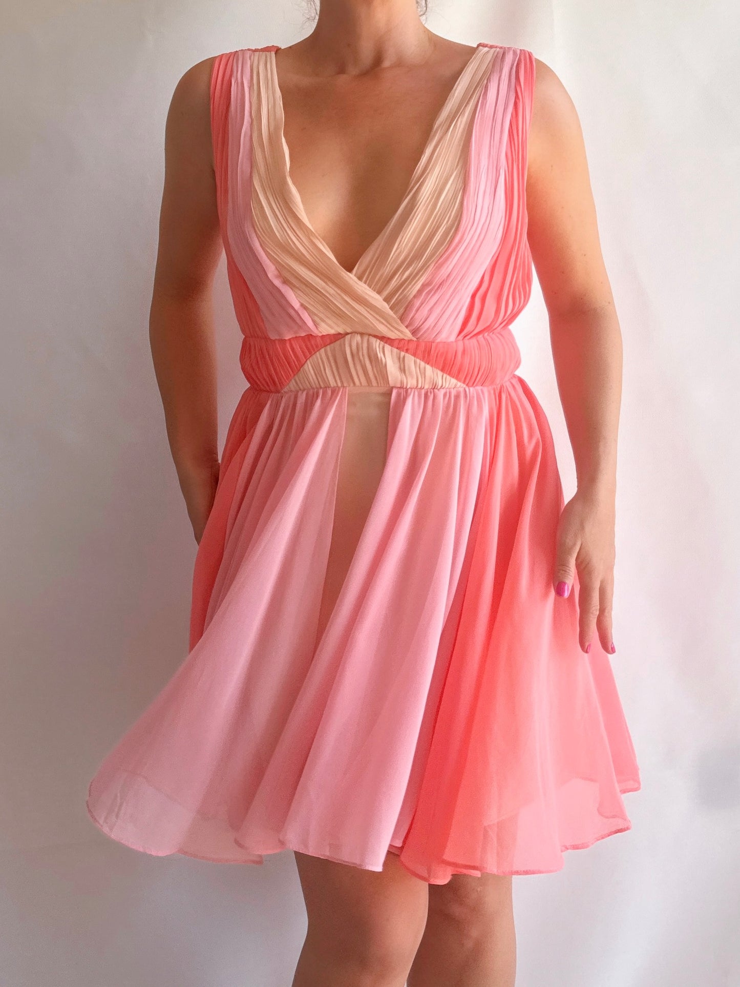 Vestido plisado Blue Illusion