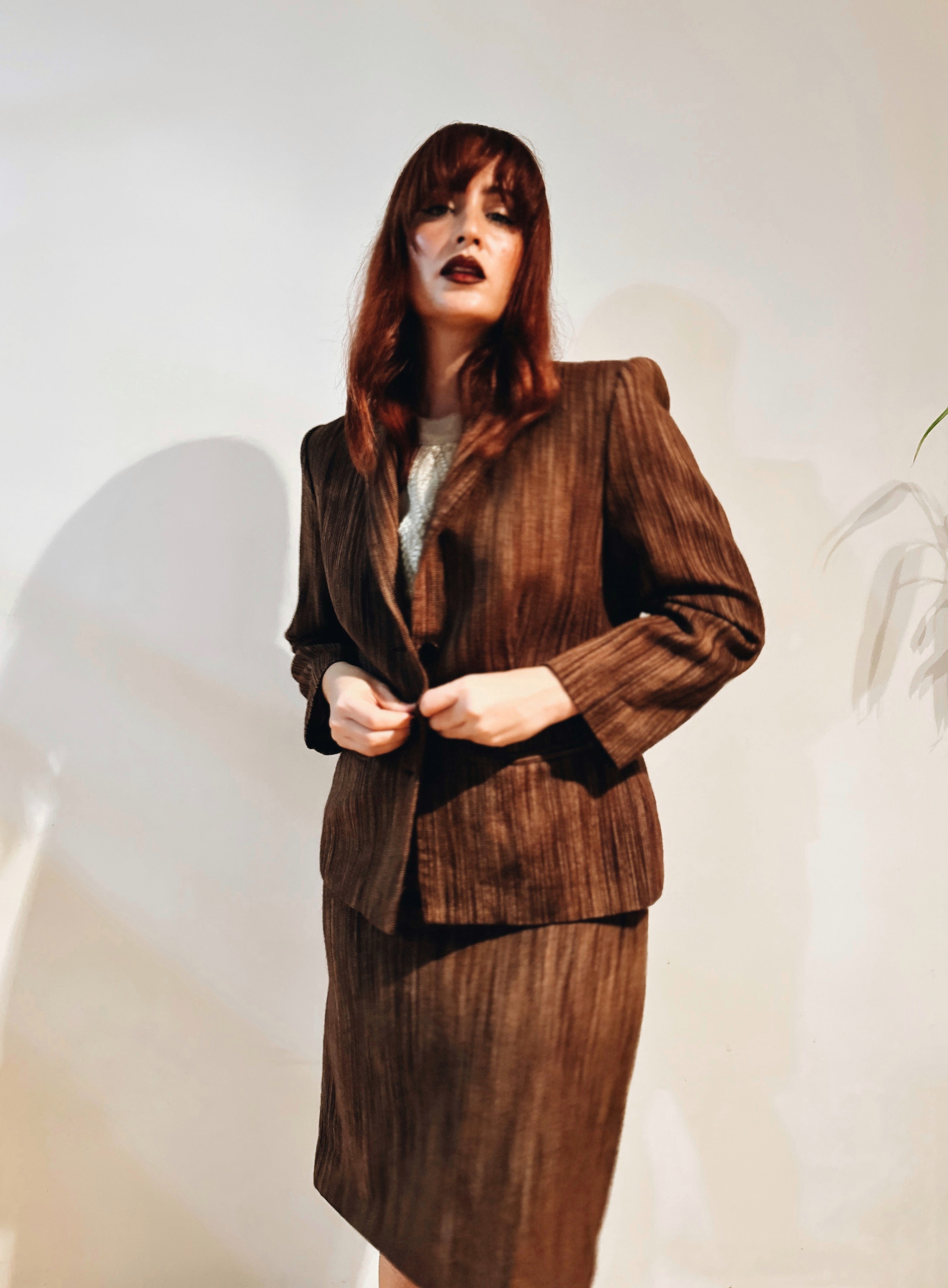 Traje de falda vintage de cachemira Kina Fernández