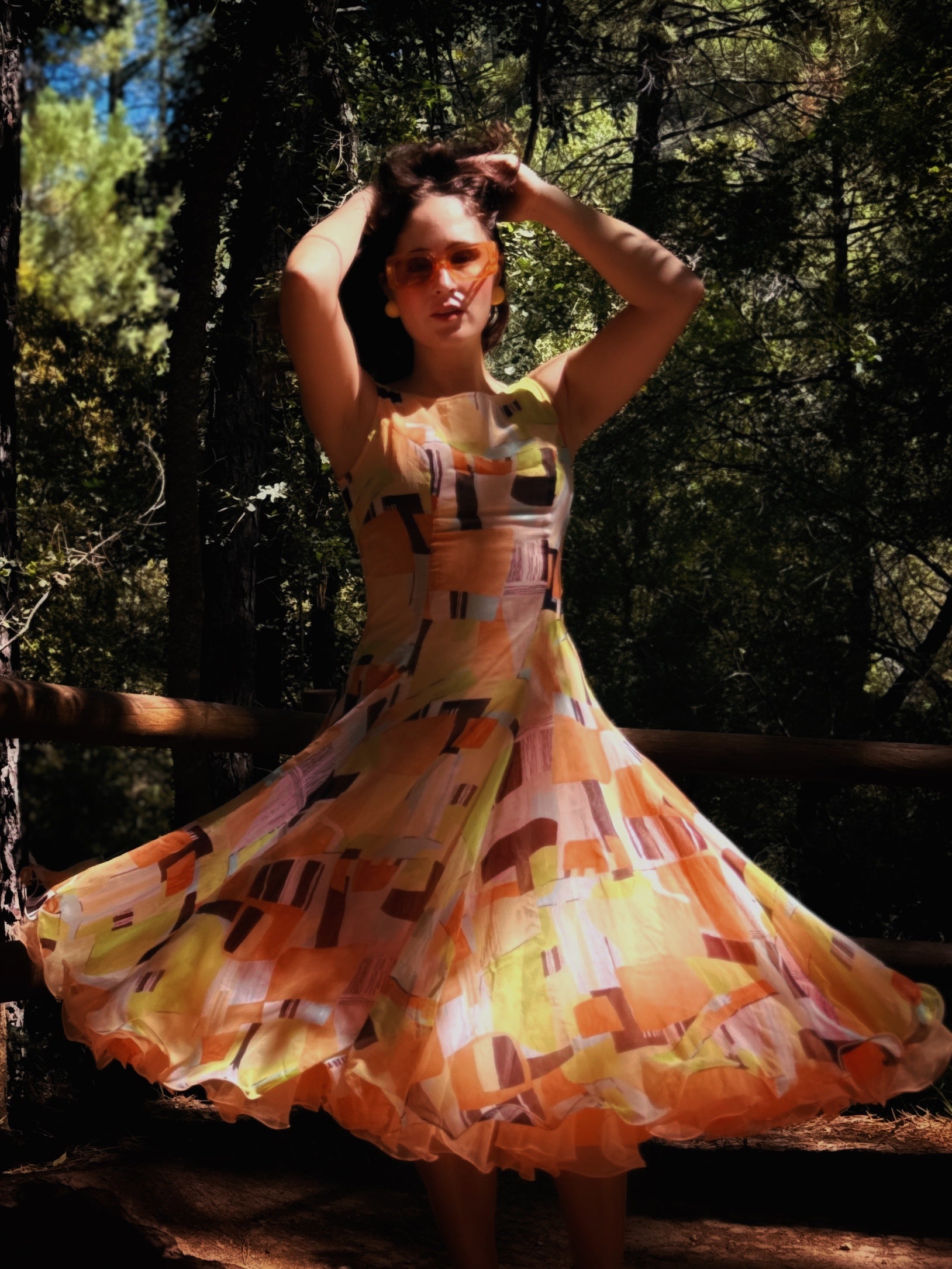 Vestido vintage tulipán con can-can