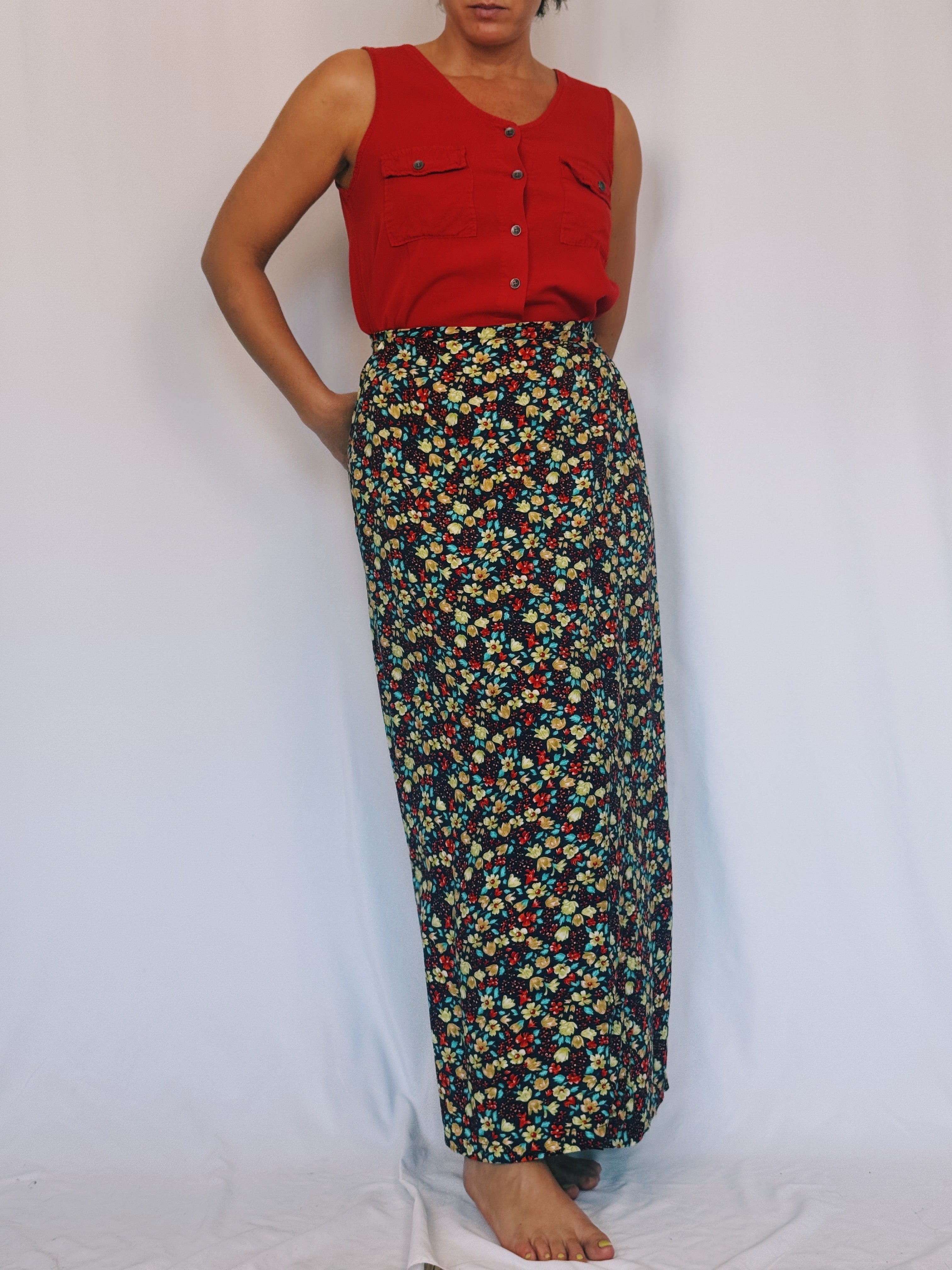 Falda pareo vintage flores