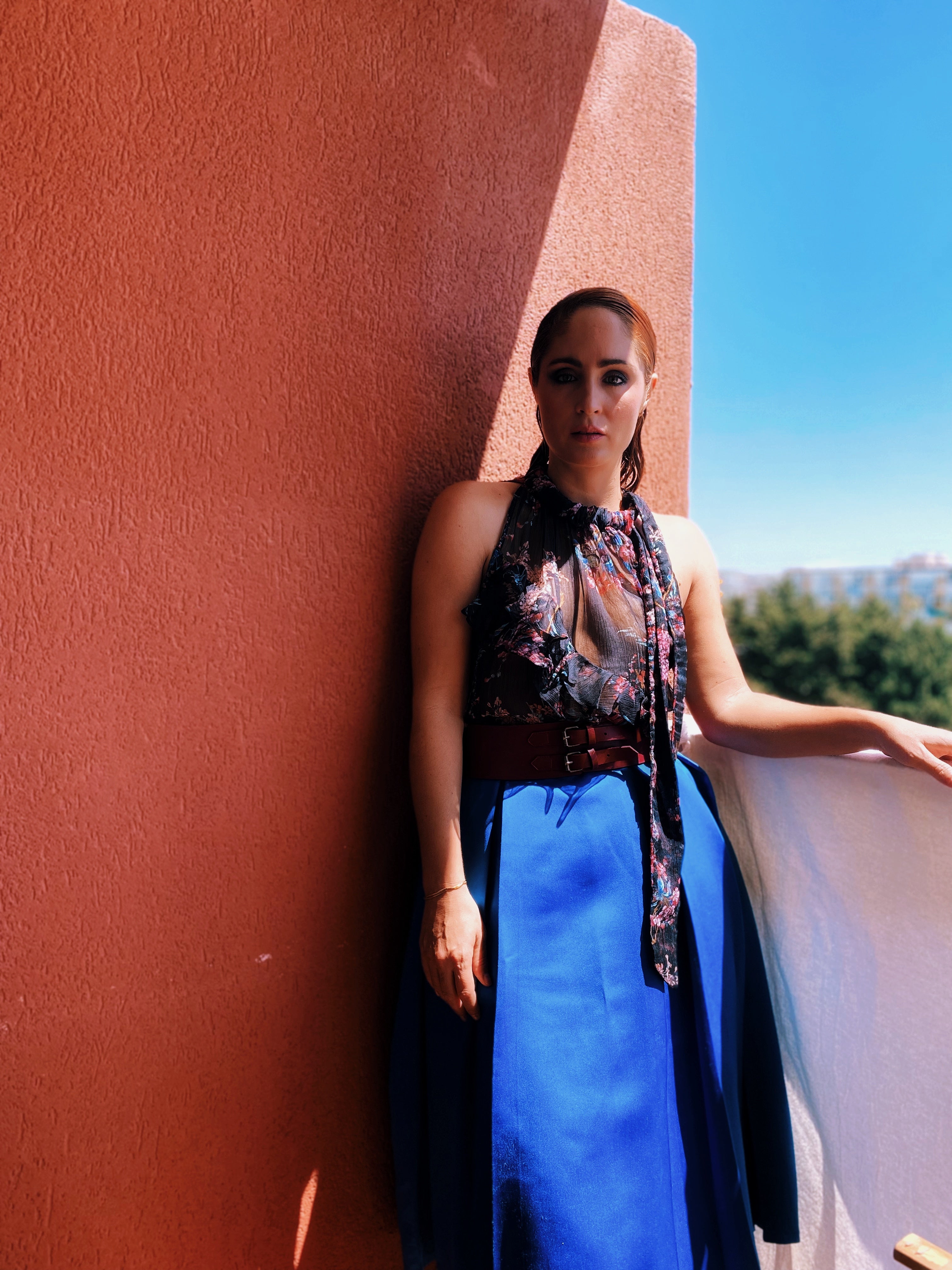 Falda vintage satén