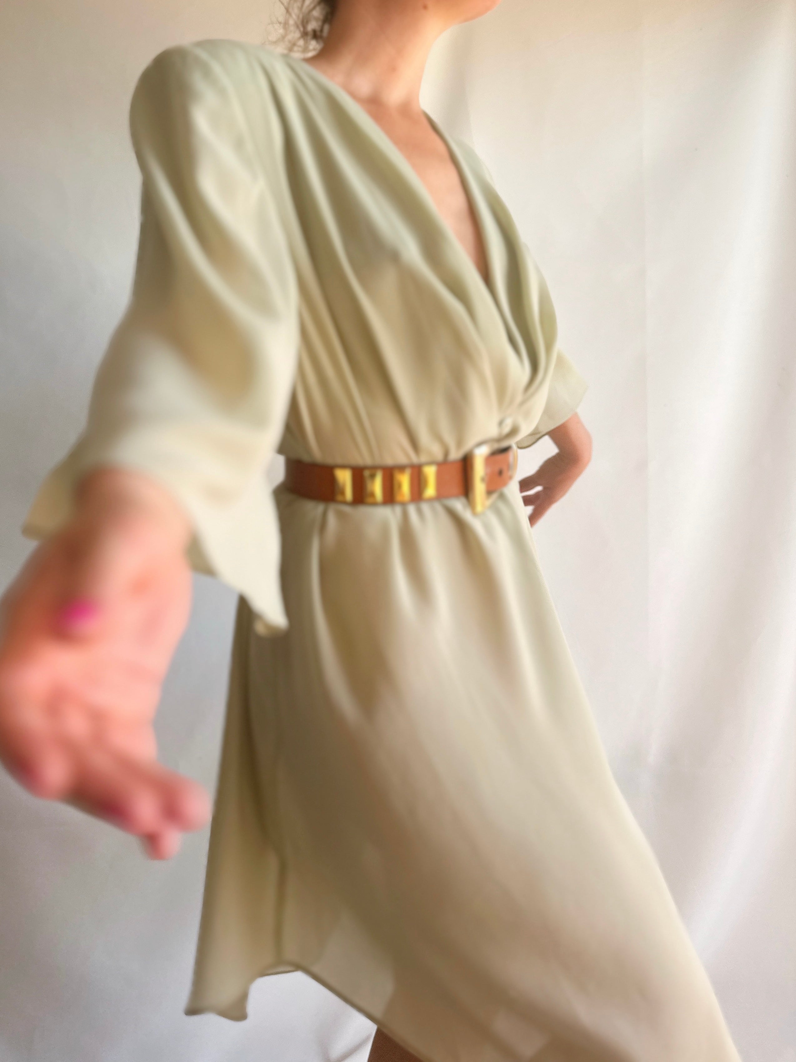 Vestido tipo sobrecamisa transparente vintage