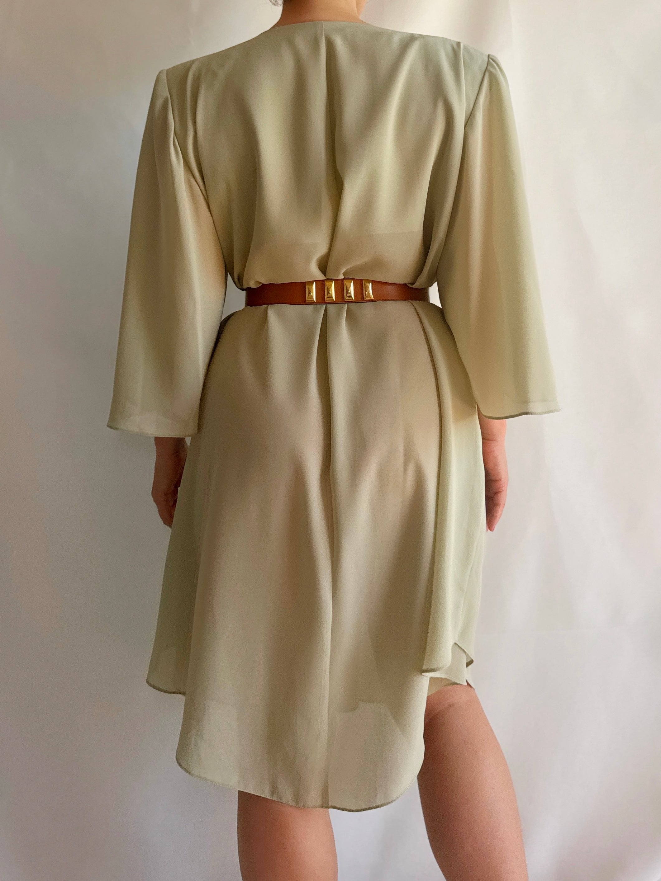 Vestido tipo sobrecamisa transparente vintage