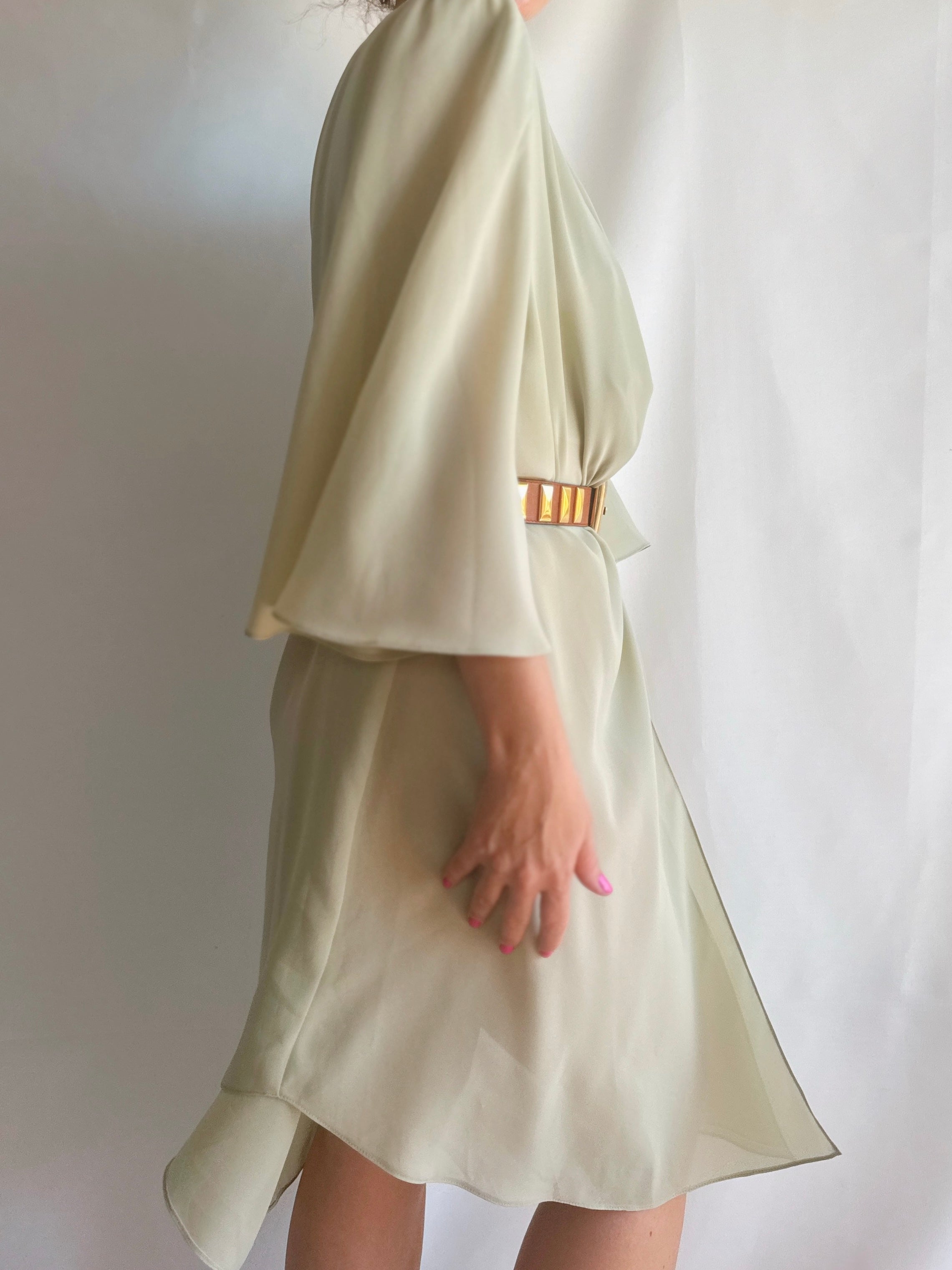 Vestido tipo sobrecamisa transparente vintage