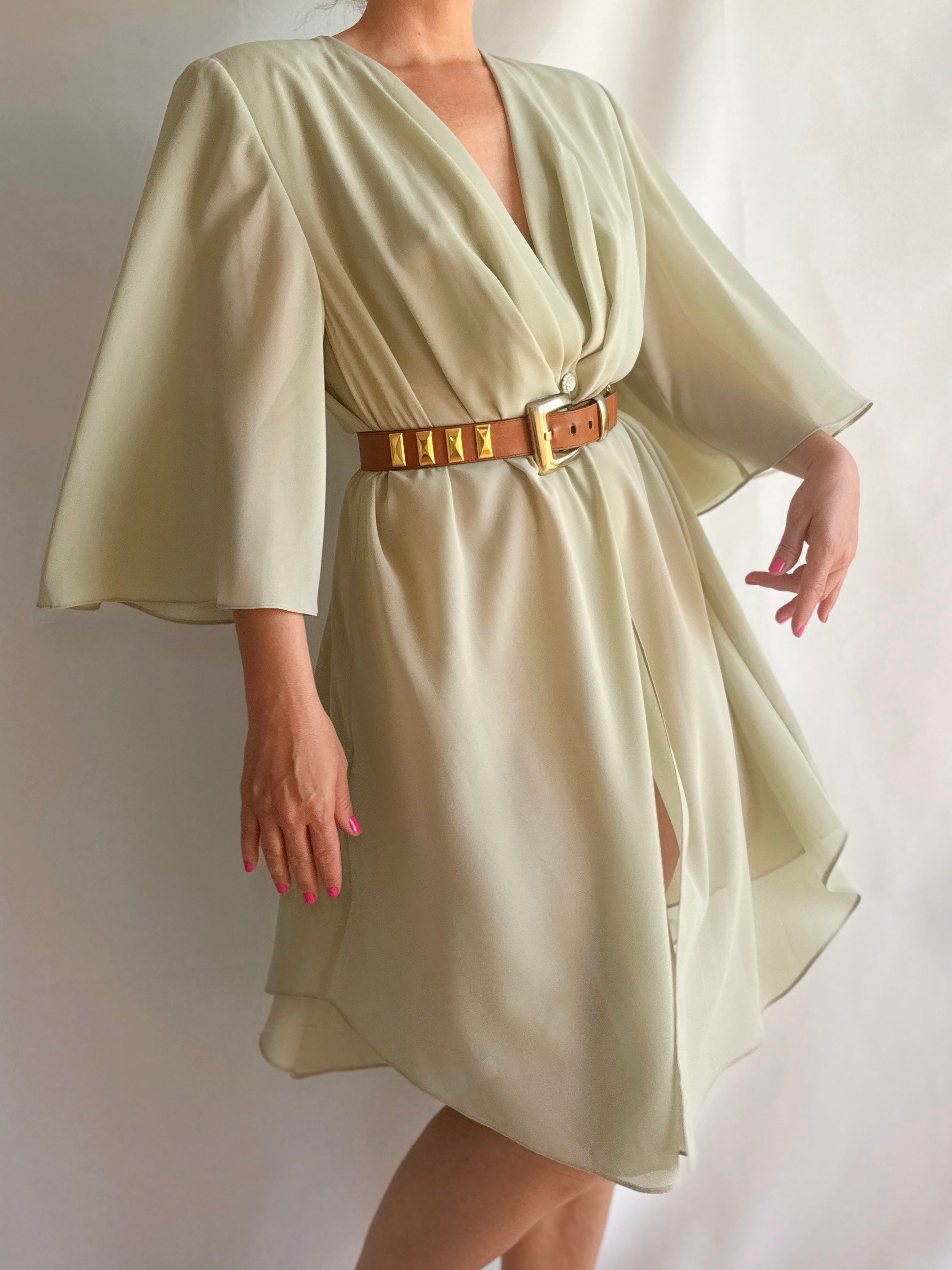 Vestido tipo sobrecamisa transparente vintage