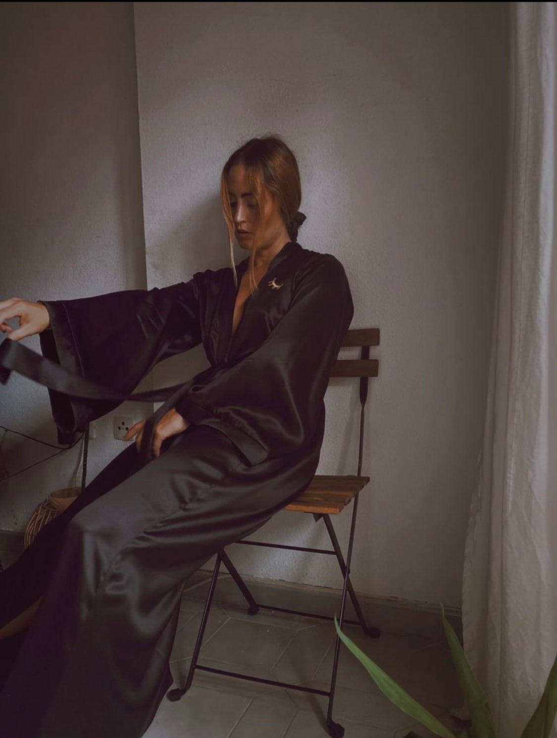 Bata de seda 100% natural