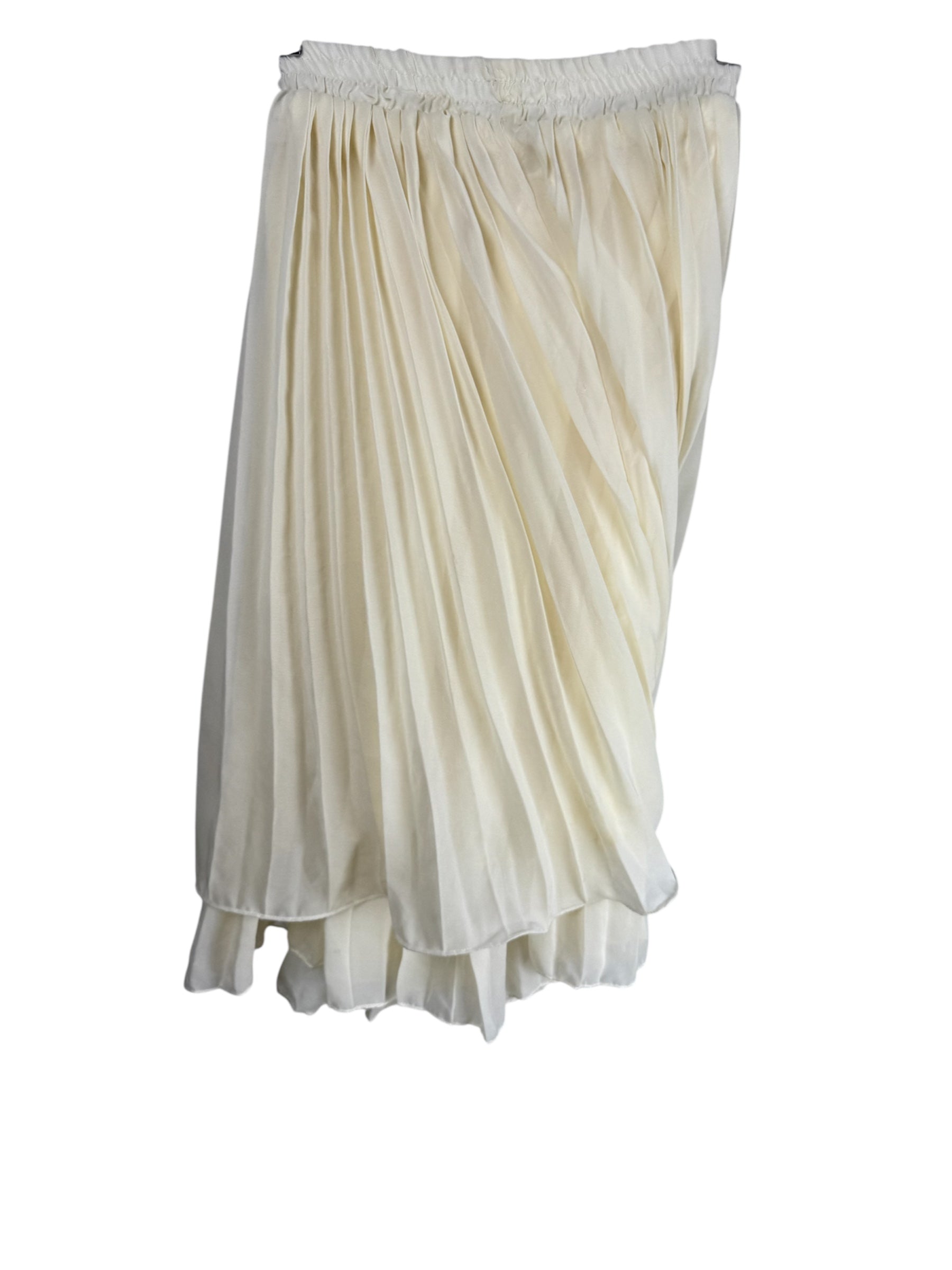 Falda plisada crema