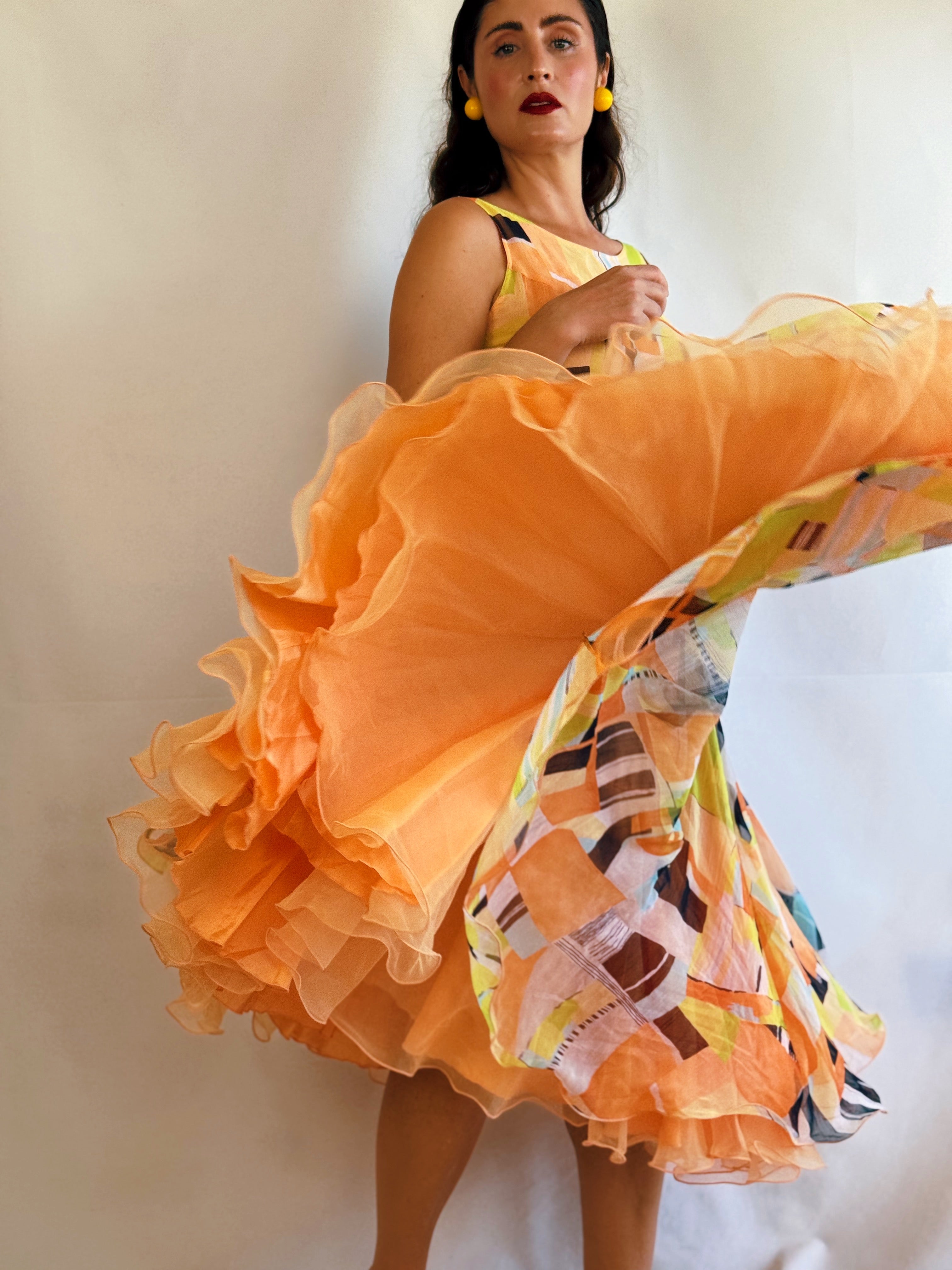 Vestido vintage tulipán con can-can