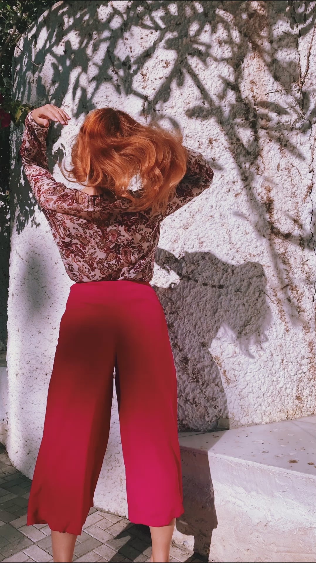 Pantalón vintage fucsia