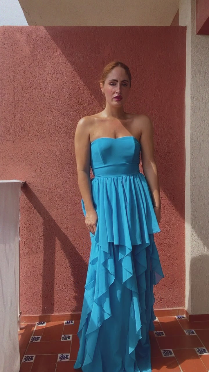 Maxi vestido azul Poete