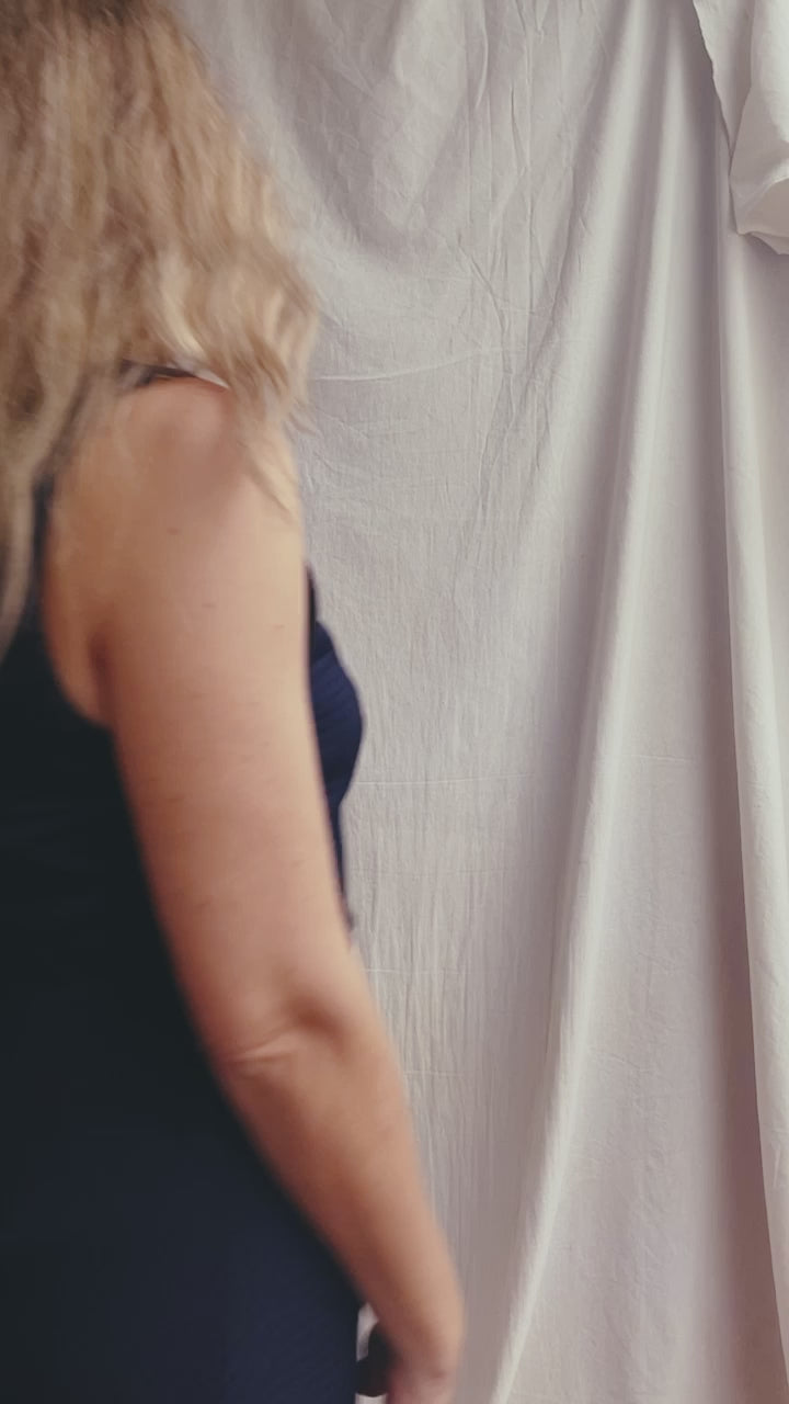 Vestido azul marino Mango