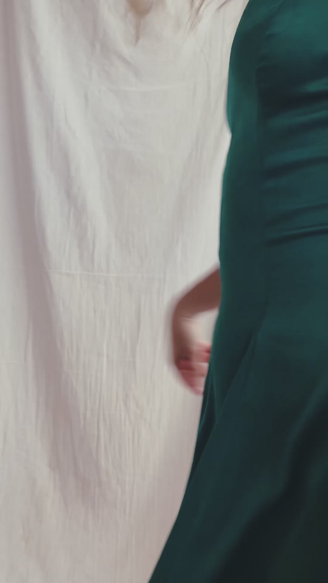 Vestido vintage satén verde