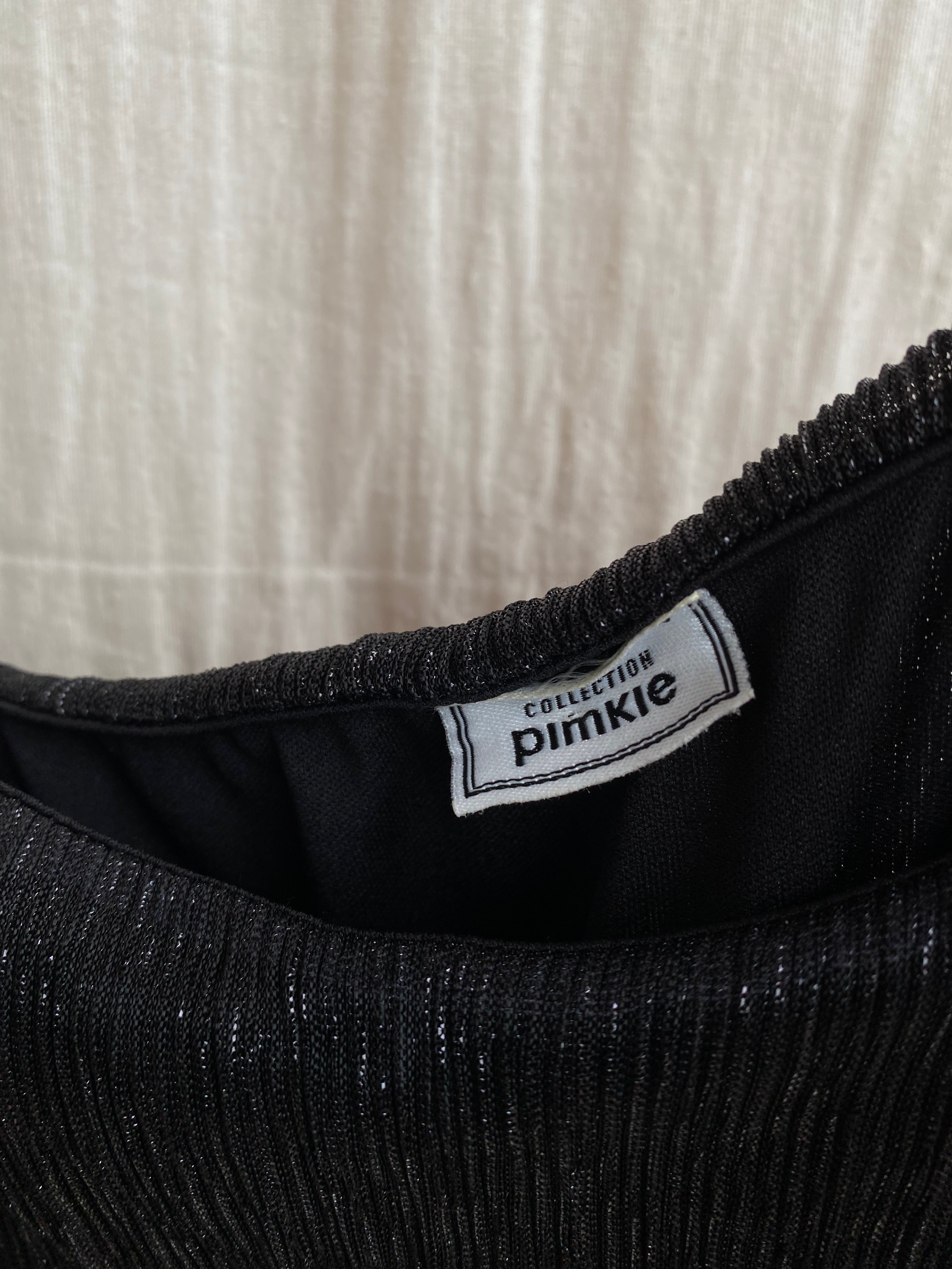 Vestido negro purpurina Pimkie