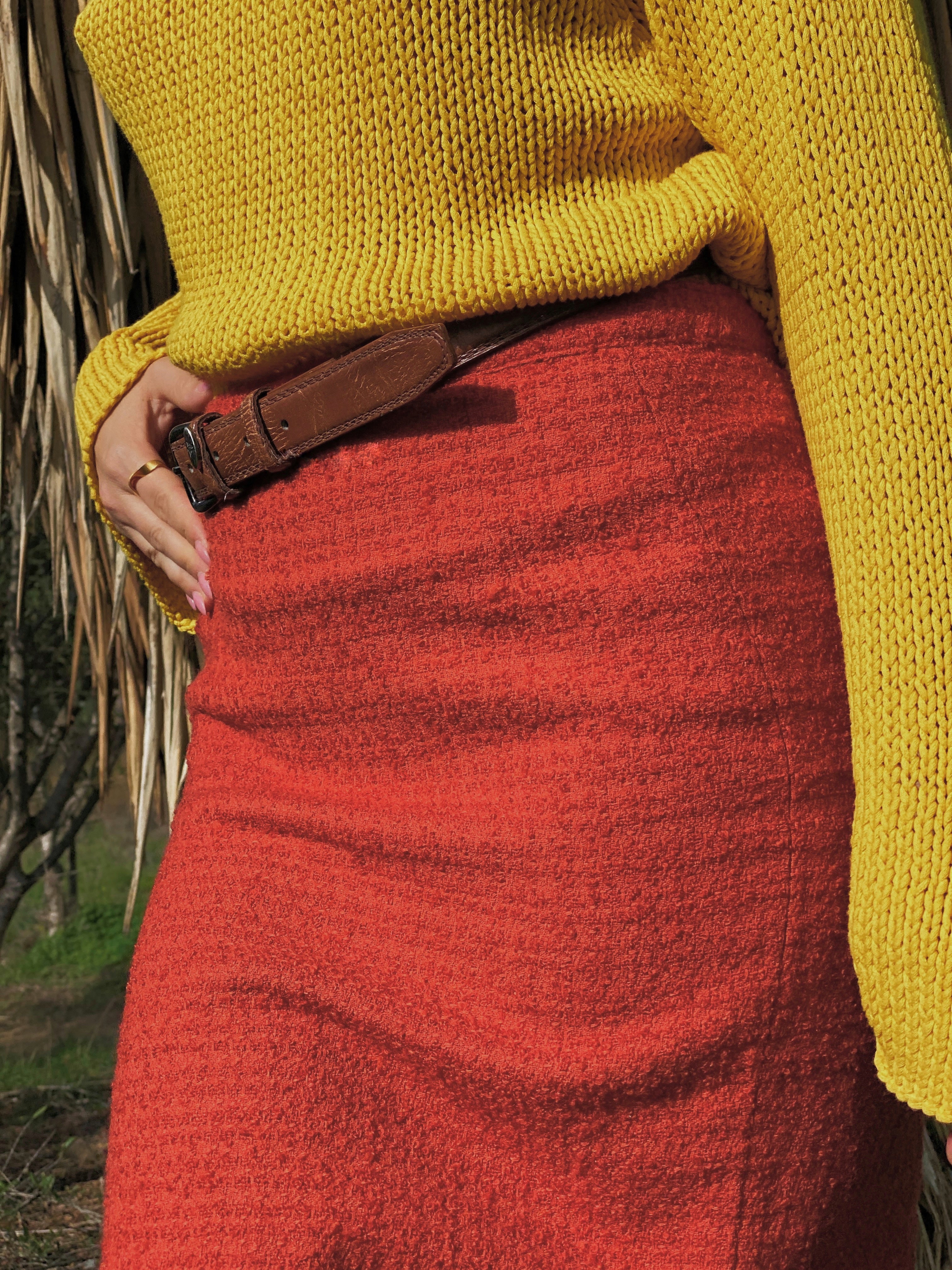 Falda vintage naranja