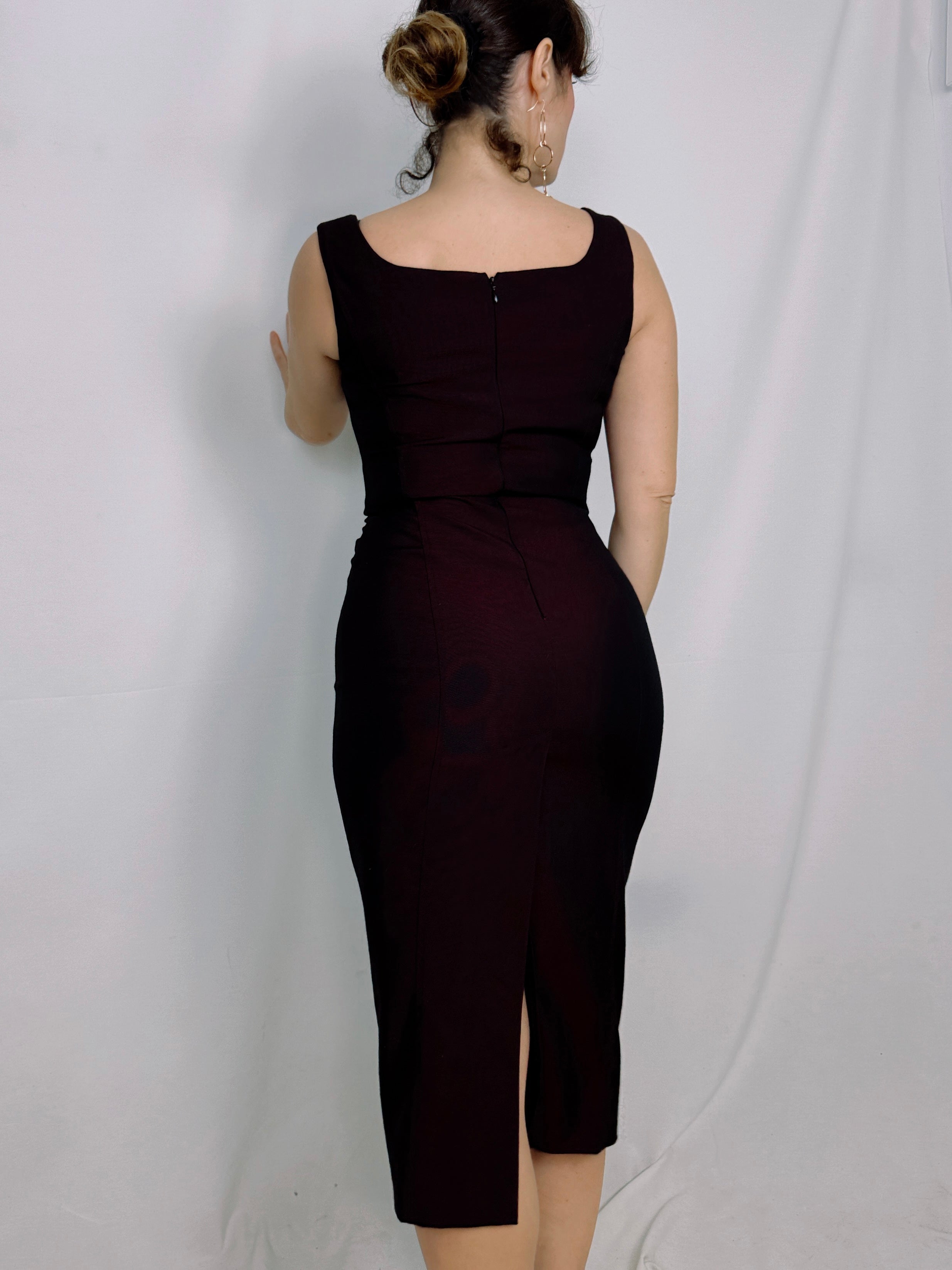 Vestido vintage berenjena (S|M)