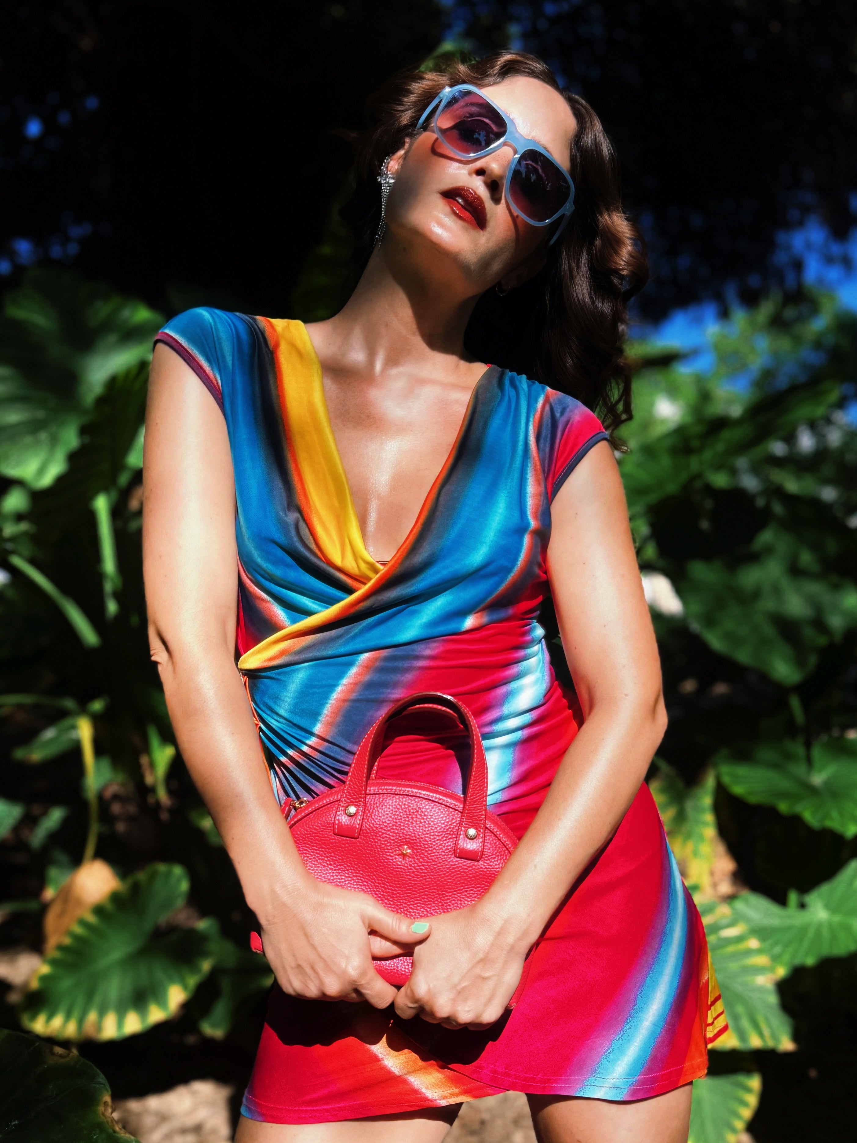 Vestido Vintage WIND Fashion Multicolor Drapé