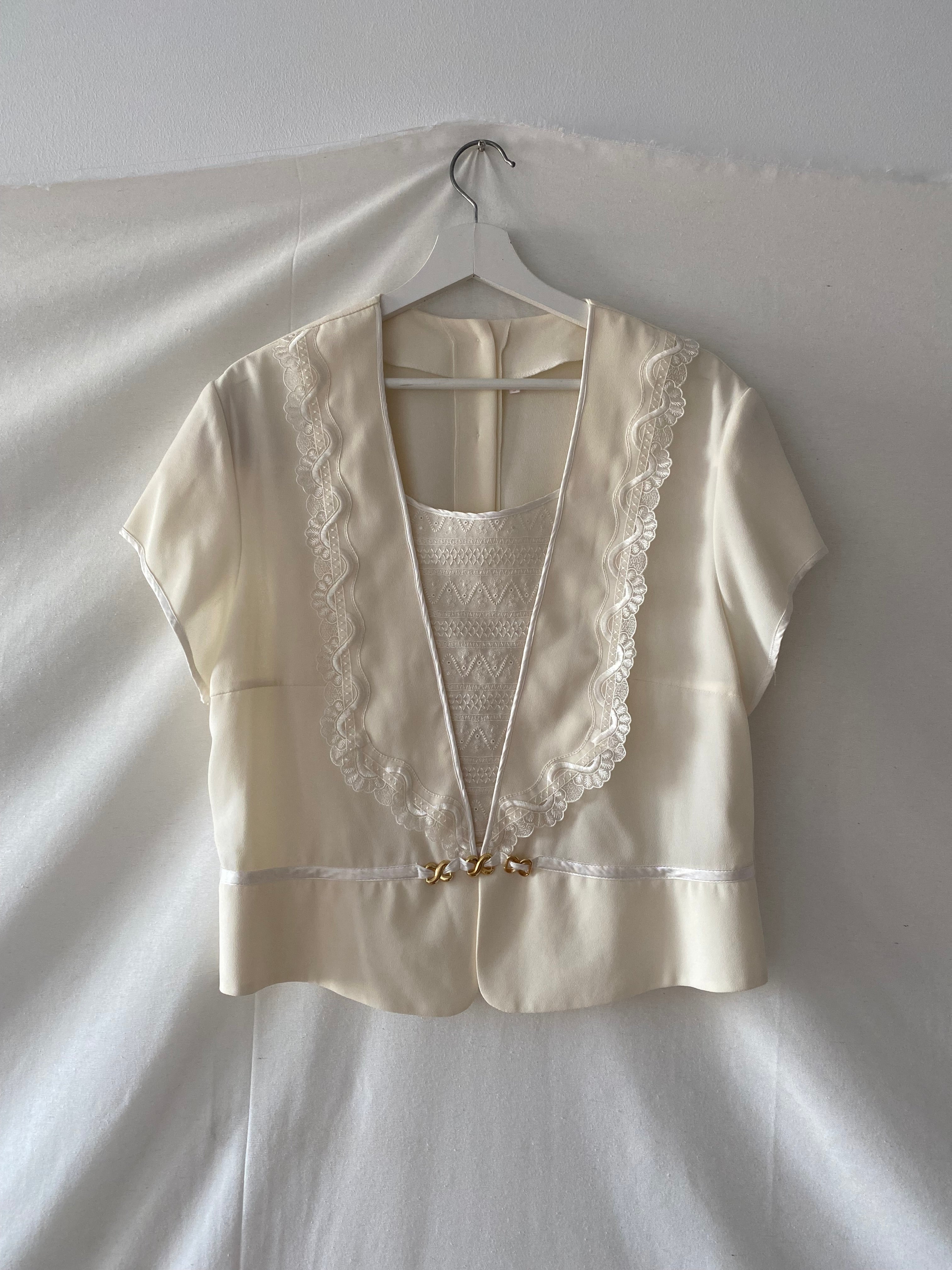 Blusa vintage marfil 80s (T.50)
