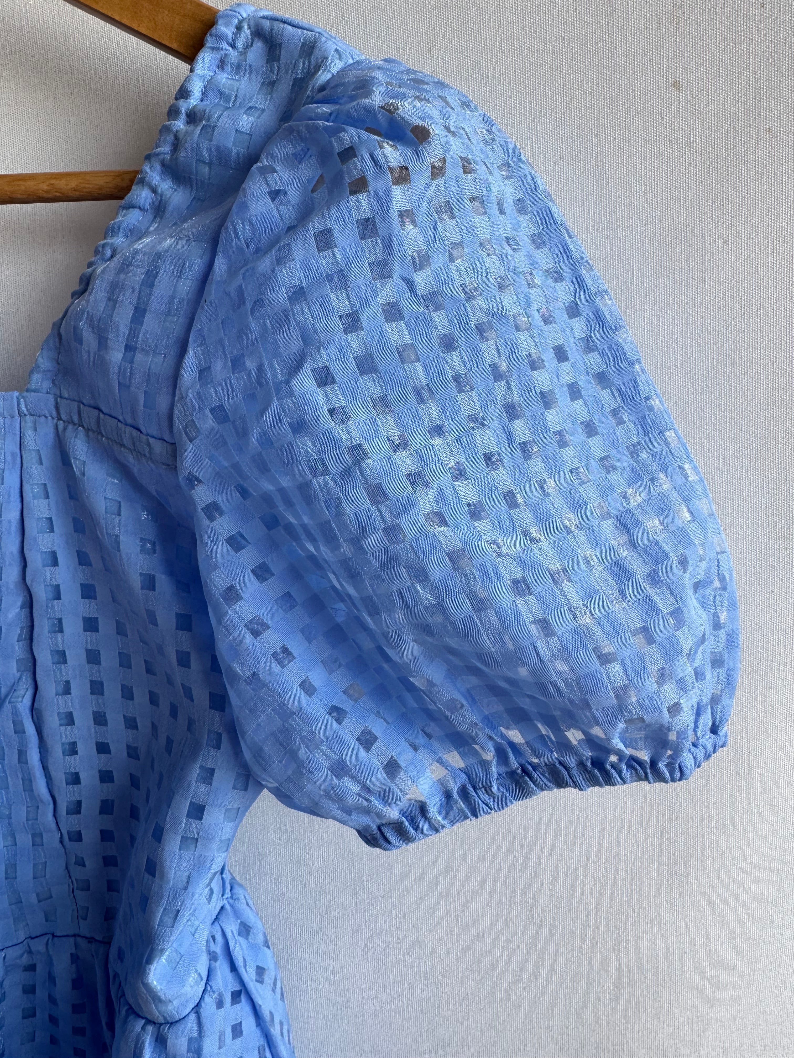 Vestido pre-loved romántico azul (T.S)