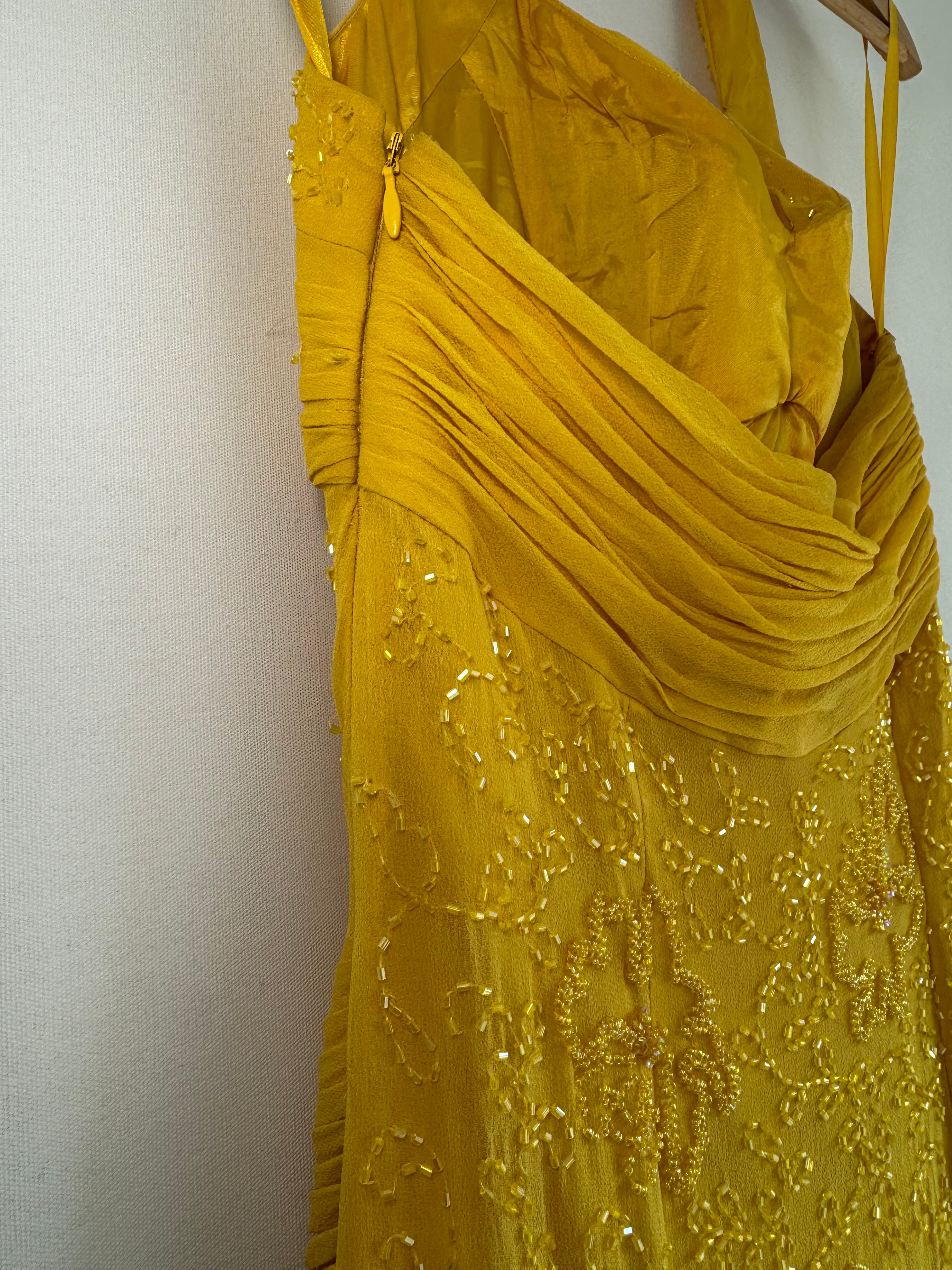 Vestido largo vintage seda Euromoda Collection