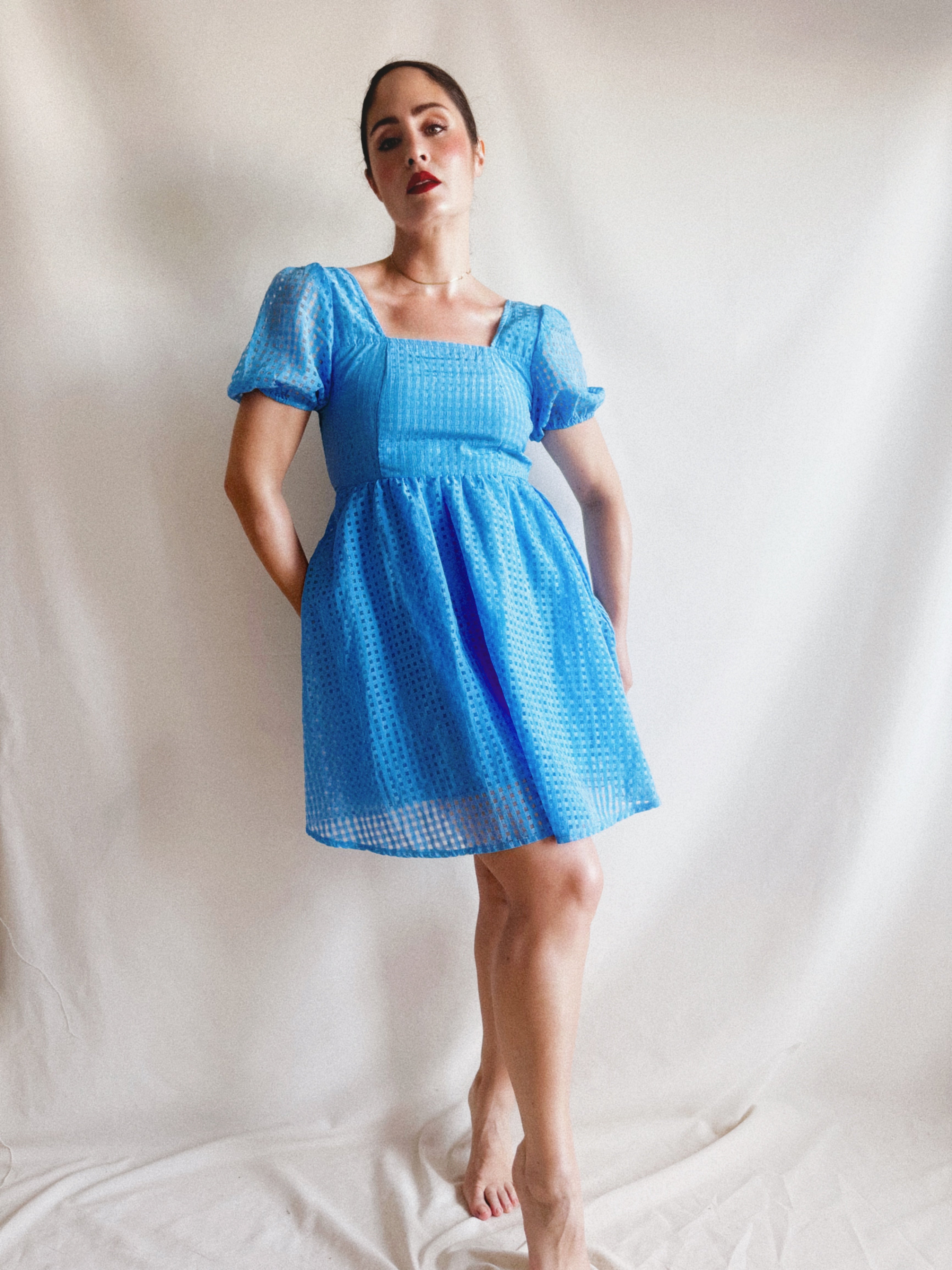 Vestido pre-loved romántico azul