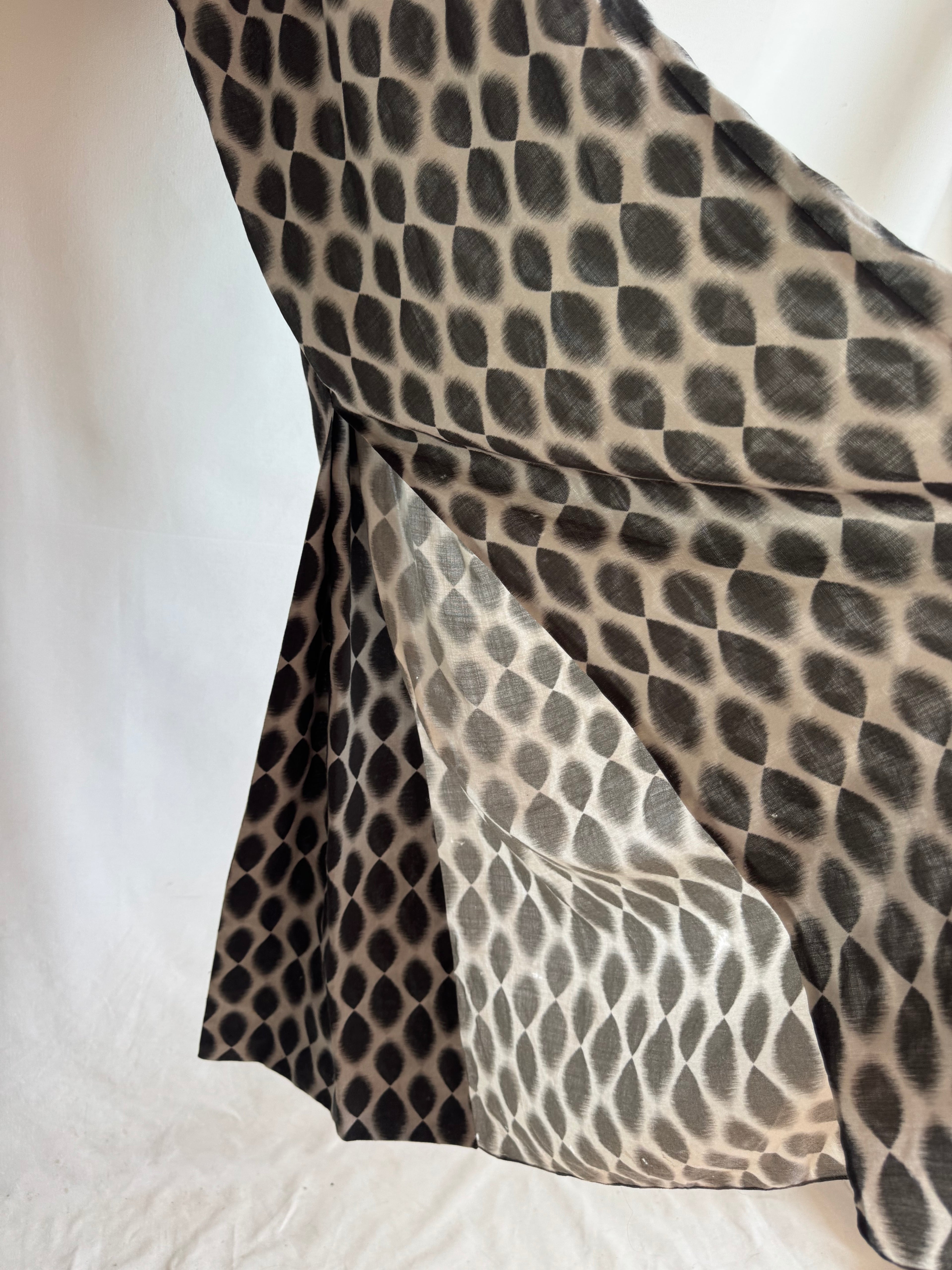 Vestido Vintage Aquascutum Seda & Lana · Made in Portugal · Designer Draped Maxi Dress
