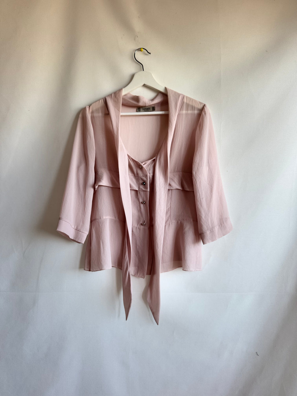 Blusa Eleonora Amadei rosa elegante con botones frontales | Talla S/M | Preloved