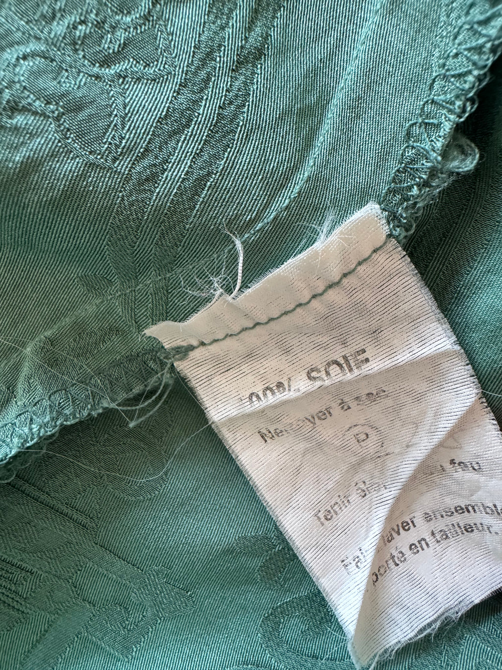 Kimono de Seda 100% Monsoon Verde Jade con Cierres Orientales | Talla EU 40