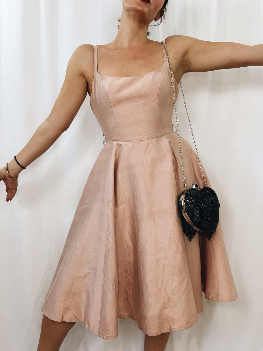 Bolso corazón negro con brillantes