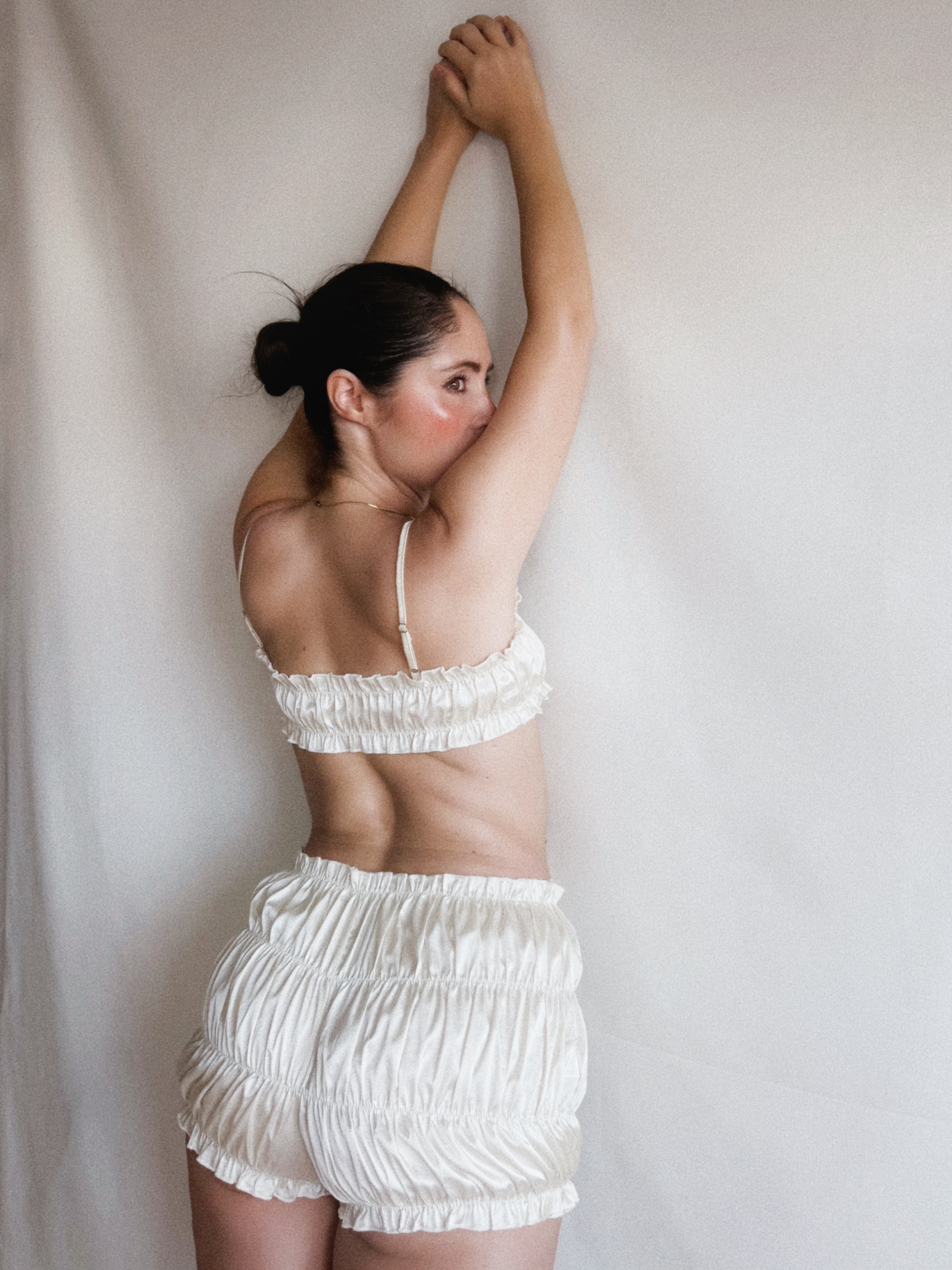 Conjunto fruncido marfil Pre-Loved| Top & Short