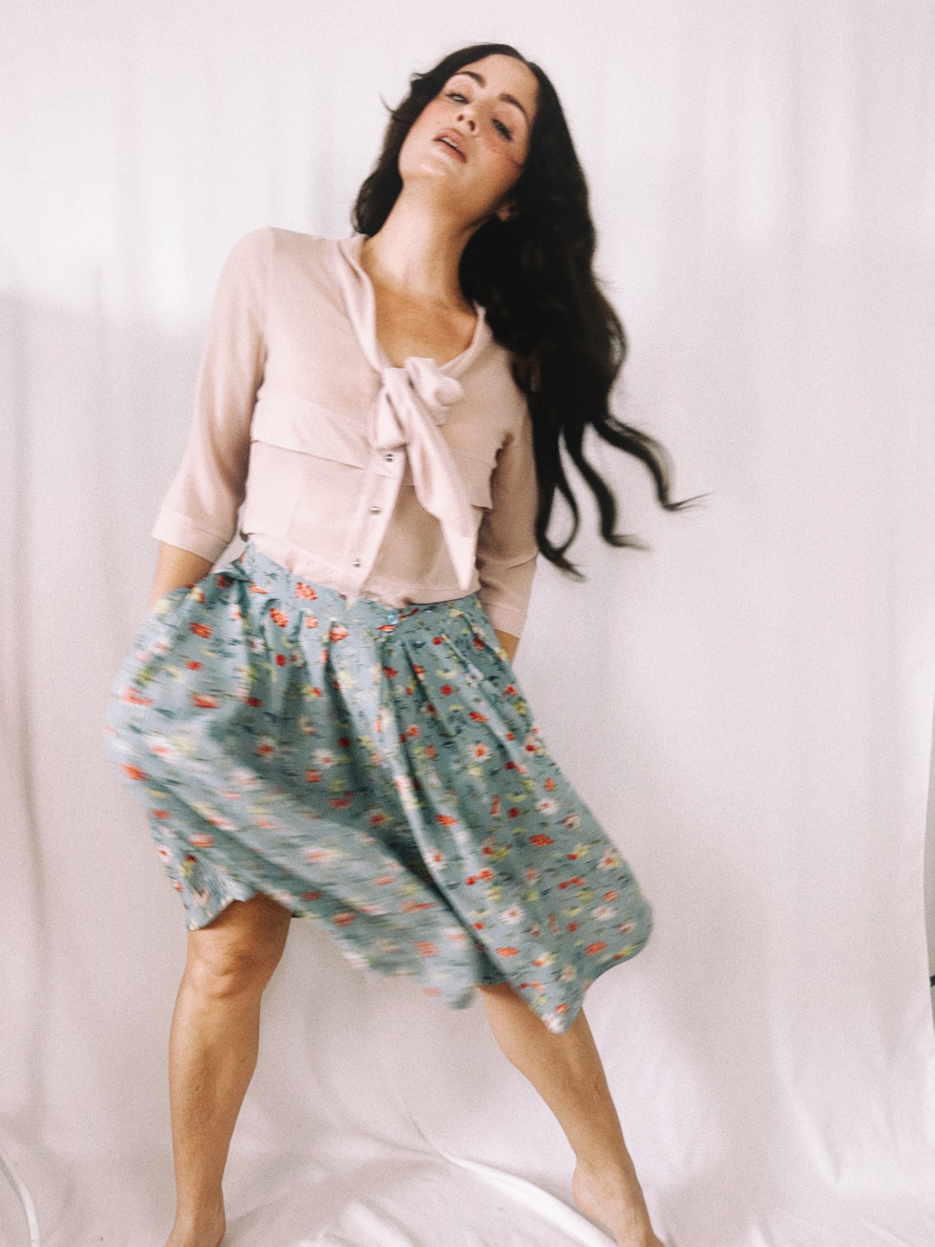 Bermudas vintage celestes estampadas