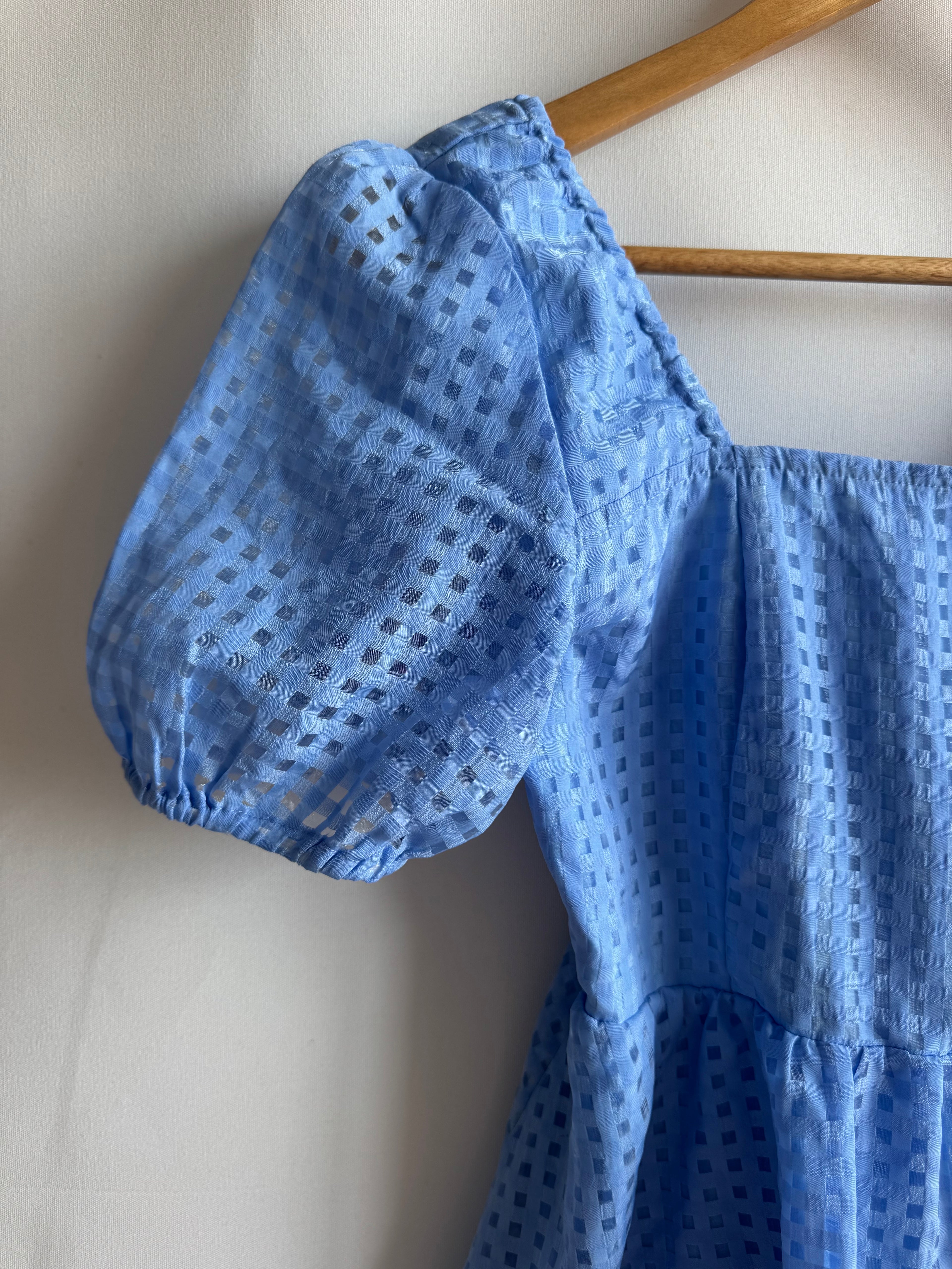 Vestido pre-loved romántico azul (T.S)