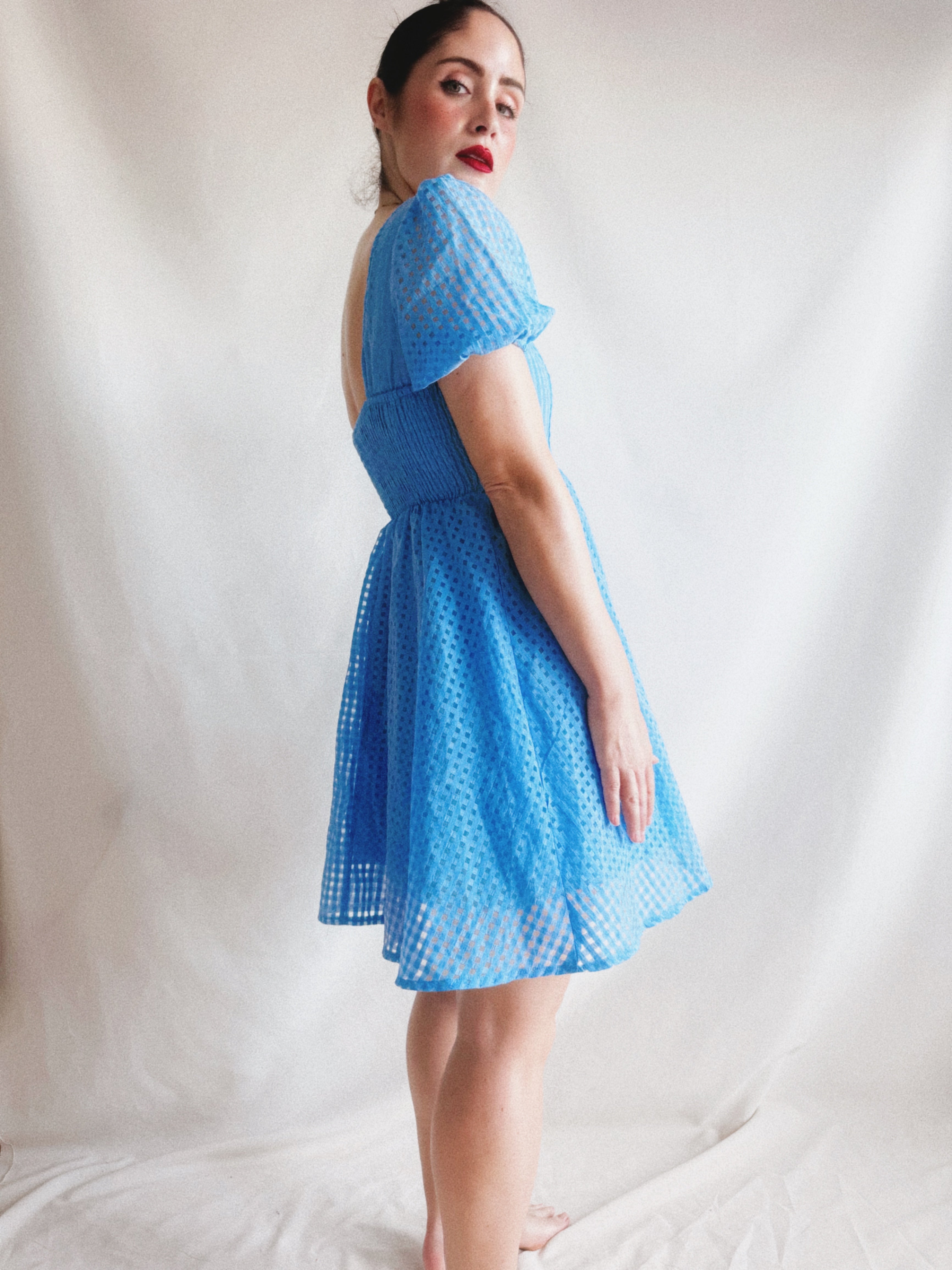 Vestido pre-loved romántico azul