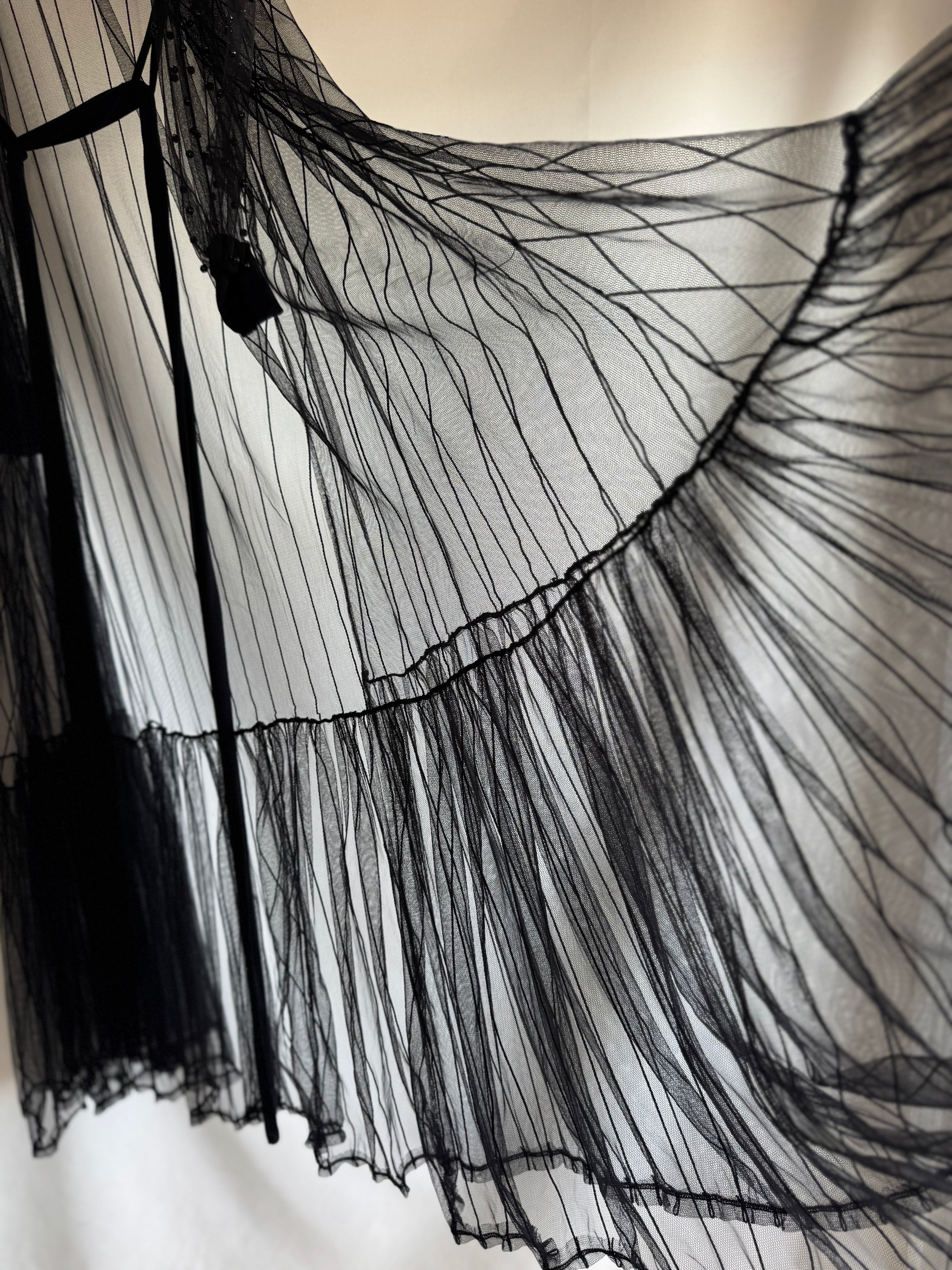 Vestido largo negro de tul – Amari ( T. S/M/L)