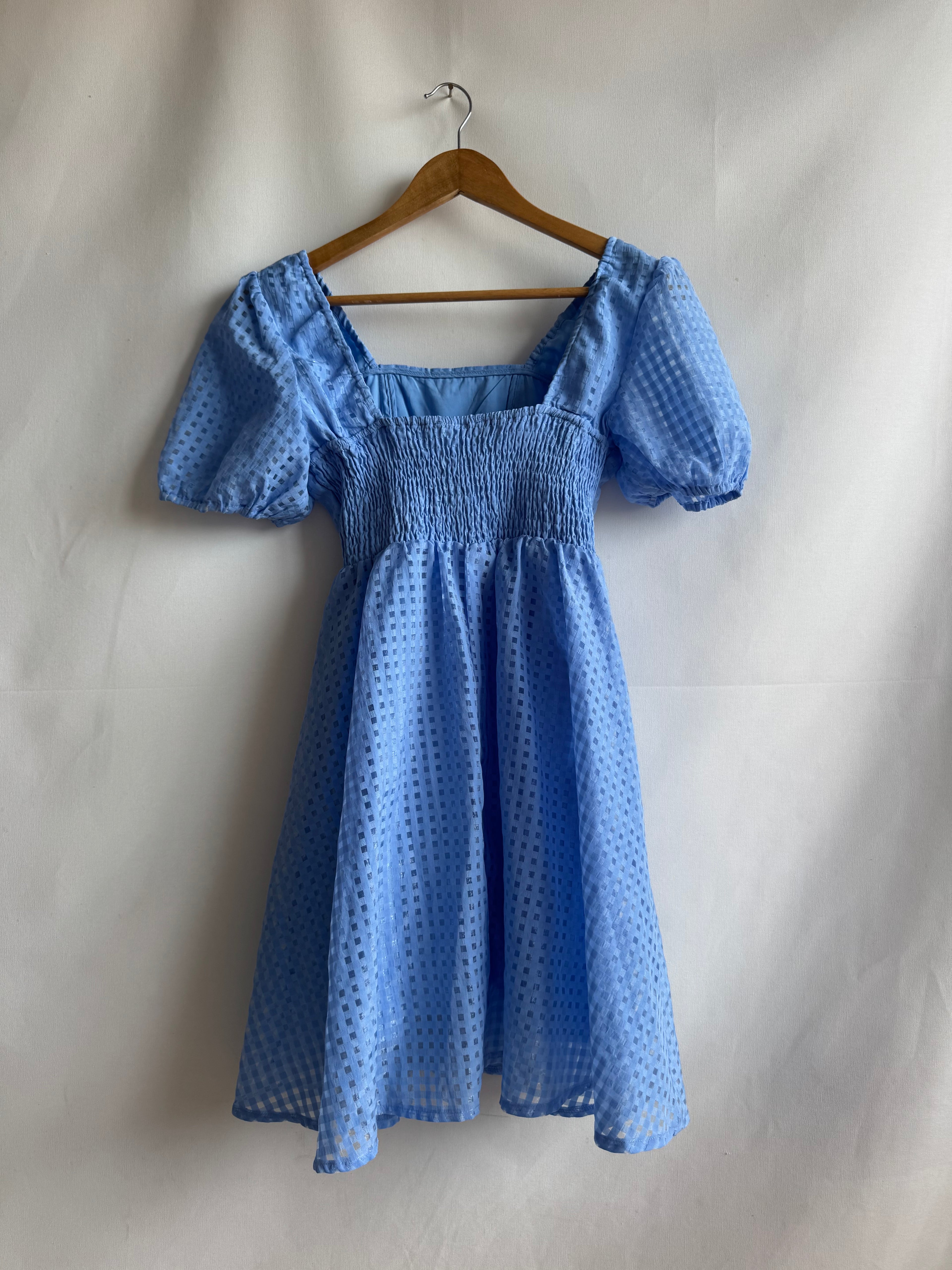 Vestido pre-loved romántico azul (T.S)