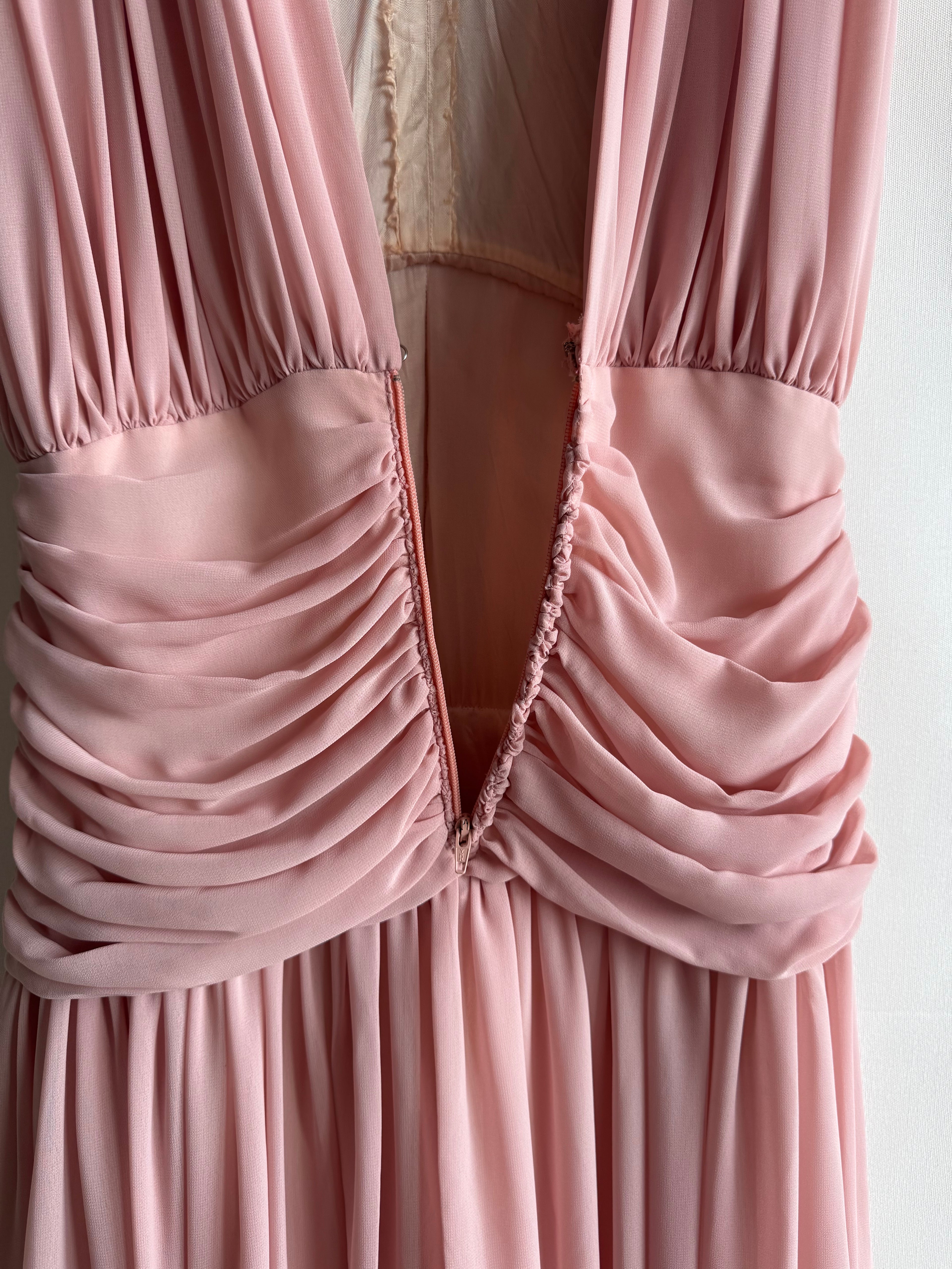 Vestido vintage drapeado Olympia (T.S)