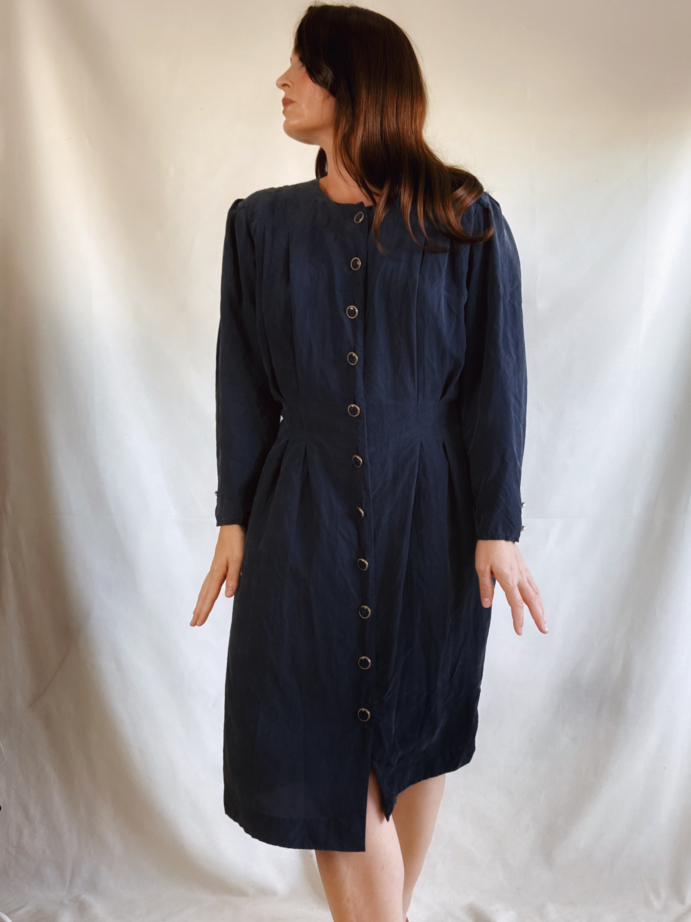 Adrianna Papell Vintage Silk Dress · 100% Seda · Pieza Única
