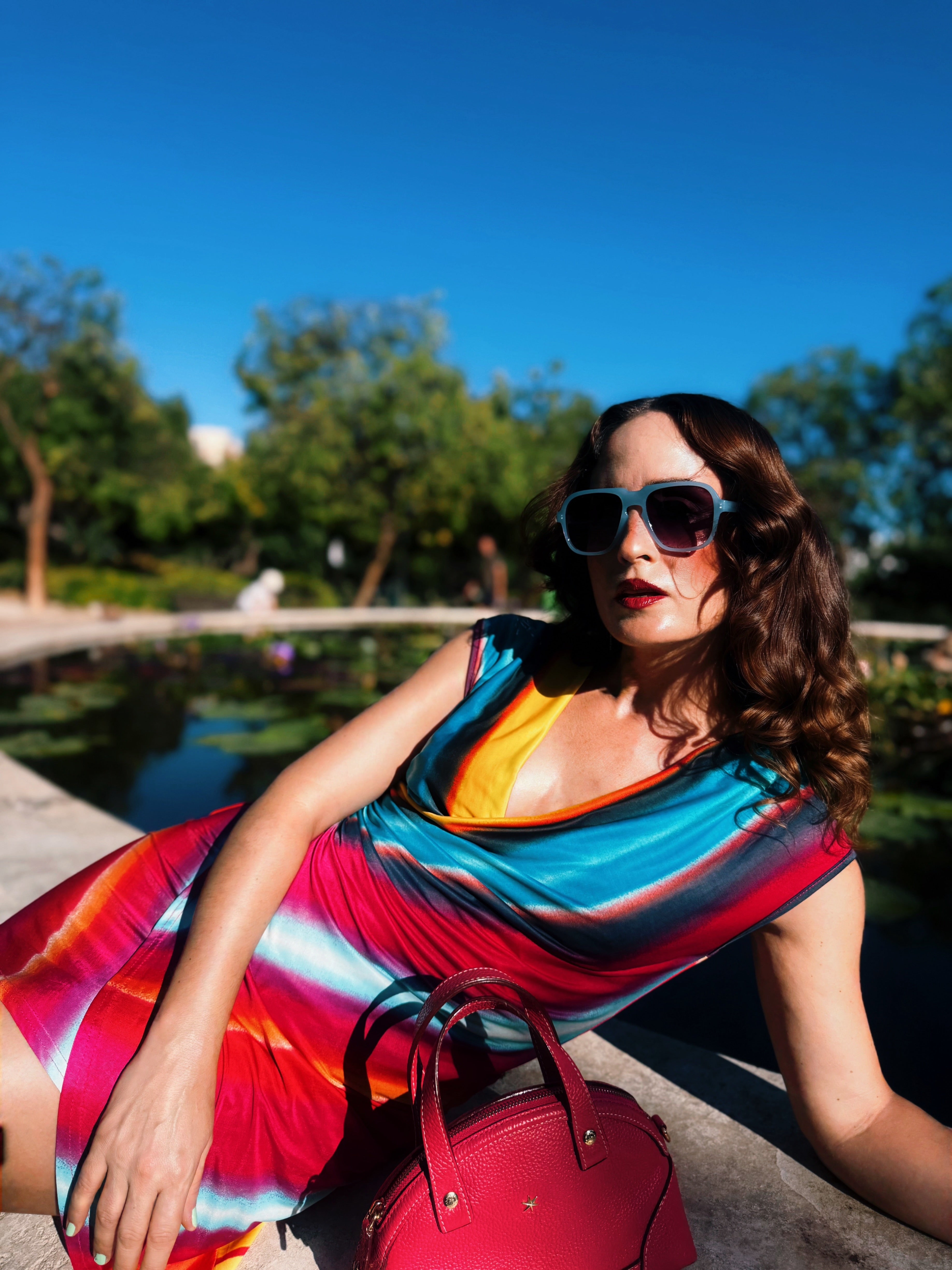 Vestido Vintage WIND Fashion Multicolor Drapé
