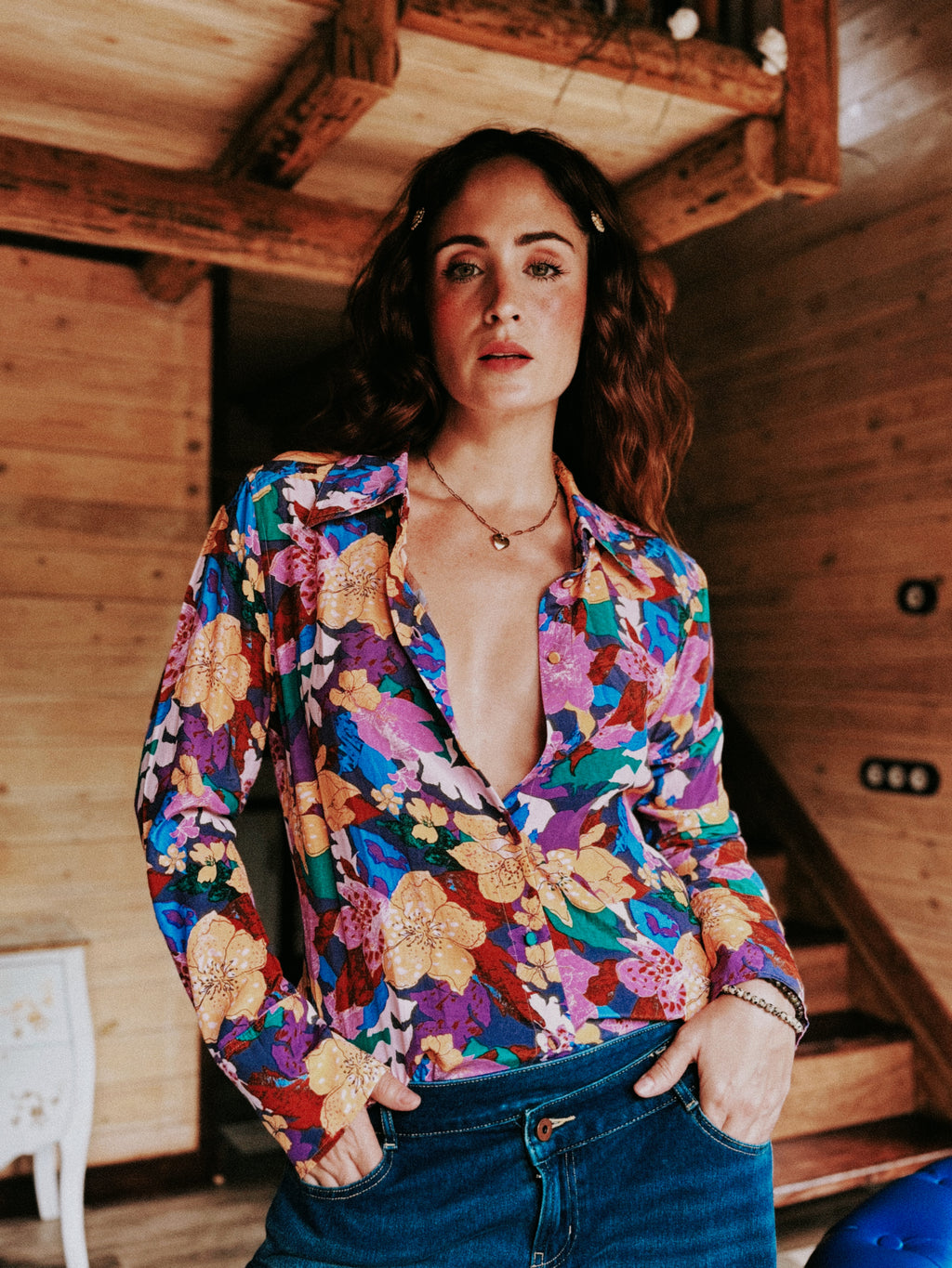 Camisa Floral Retro SUNCOO Paris | Pieza Única