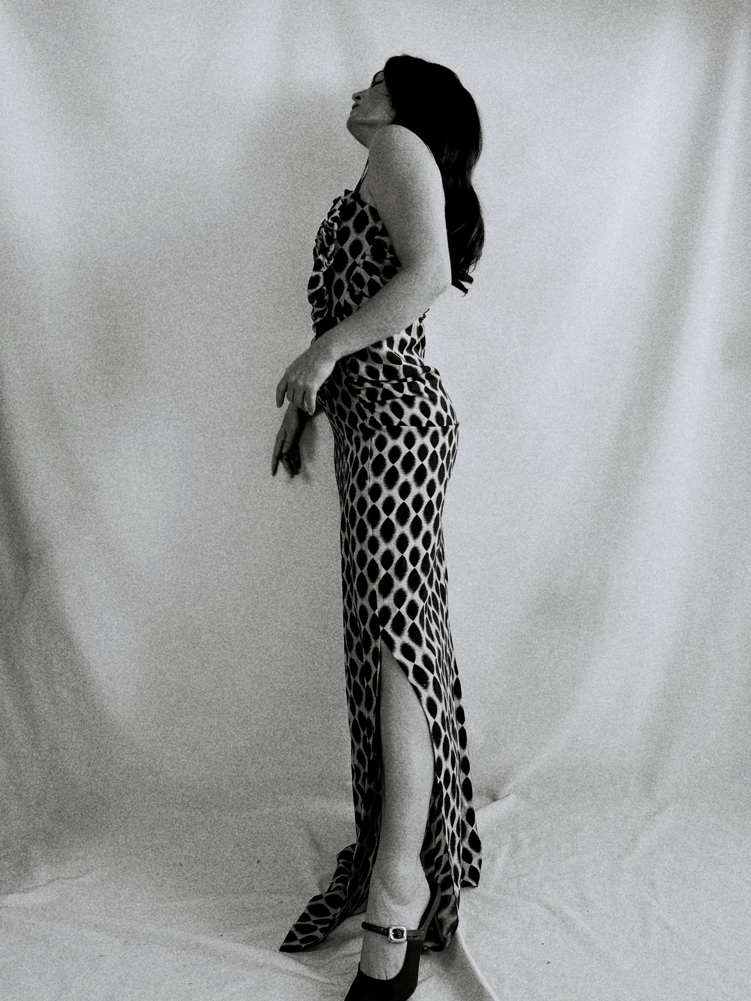 Vestido Vintage Aquascutum Seda & Lana · Made in Portugal · Designer Draped Maxi Dress
