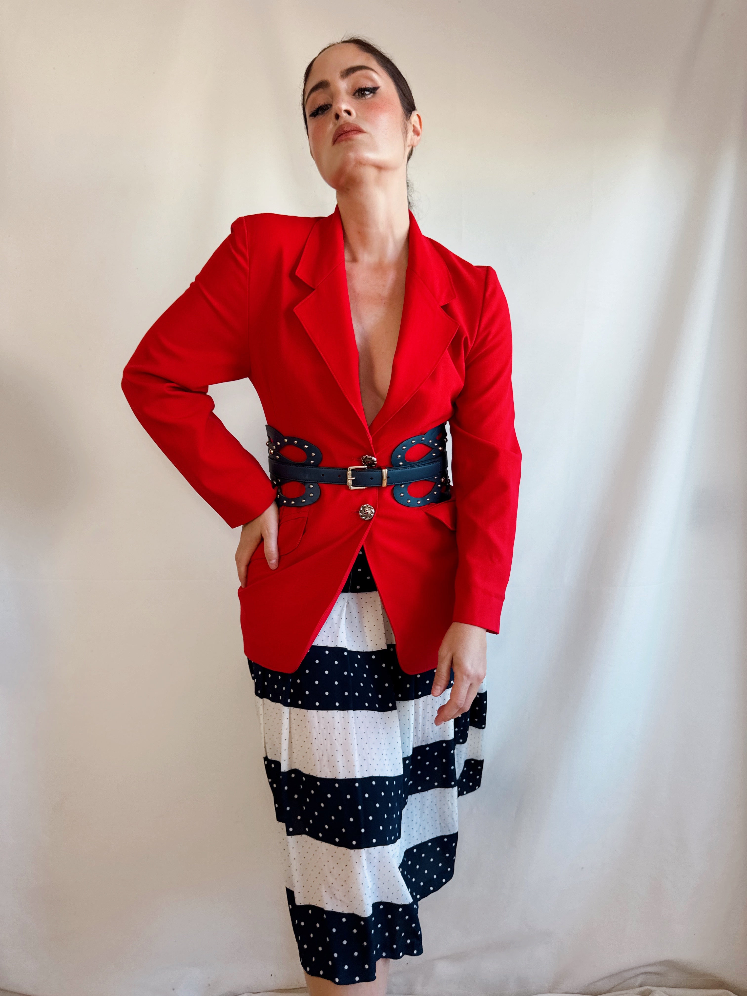 Blazer vintage rojo intenso 90s (T.42)