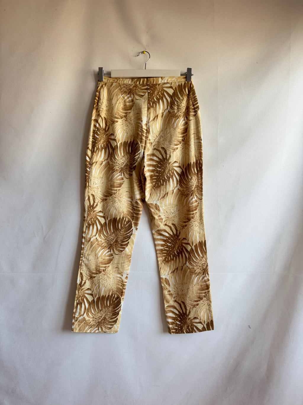 Pantalón Vintage Pilar Rueda Hojas Monstera Tiro Alto Talla 36/38
