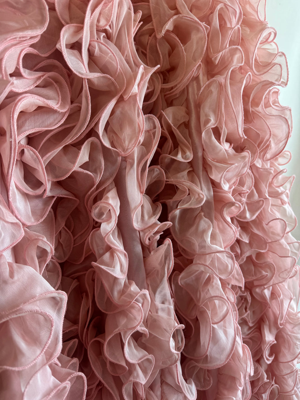 Vestido de Fiesta Vintage Sonia Peña 2012 Rosa Blush con Volantes de Organza | Nuevo