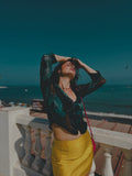 Blusa 100% Seda Pura Frou Frou - Talla M / S-M - Verde Turquesa - NUEVA con Etiqueta