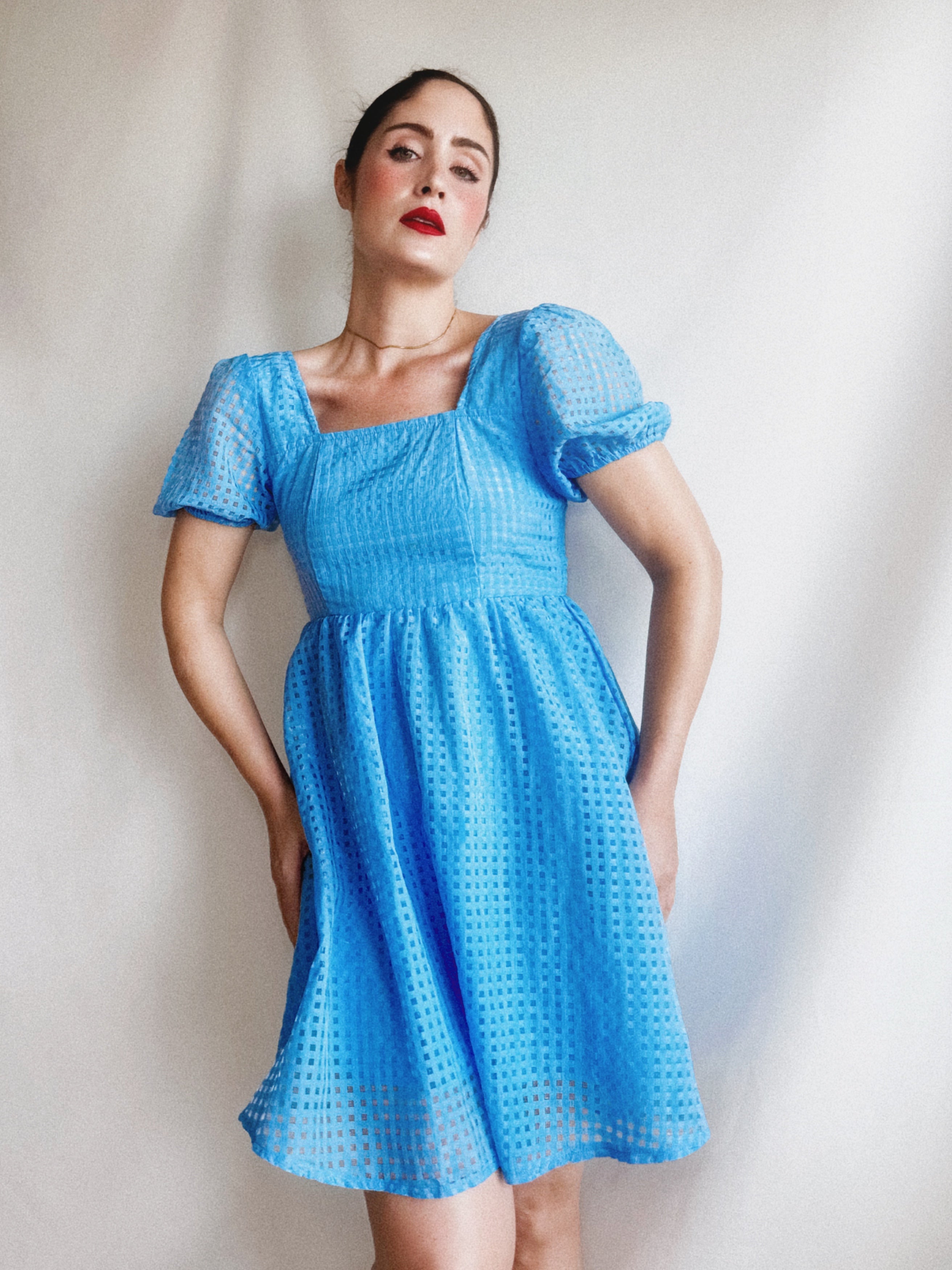 Vestido pre-loved romántico azul