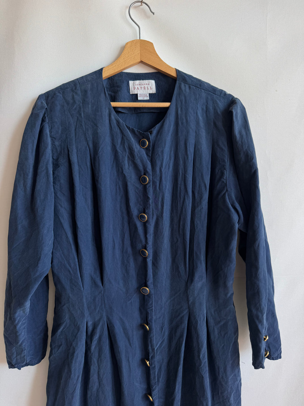 Adrianna Papell Vintage Silk Dress · 100% Seda · Pieza Única