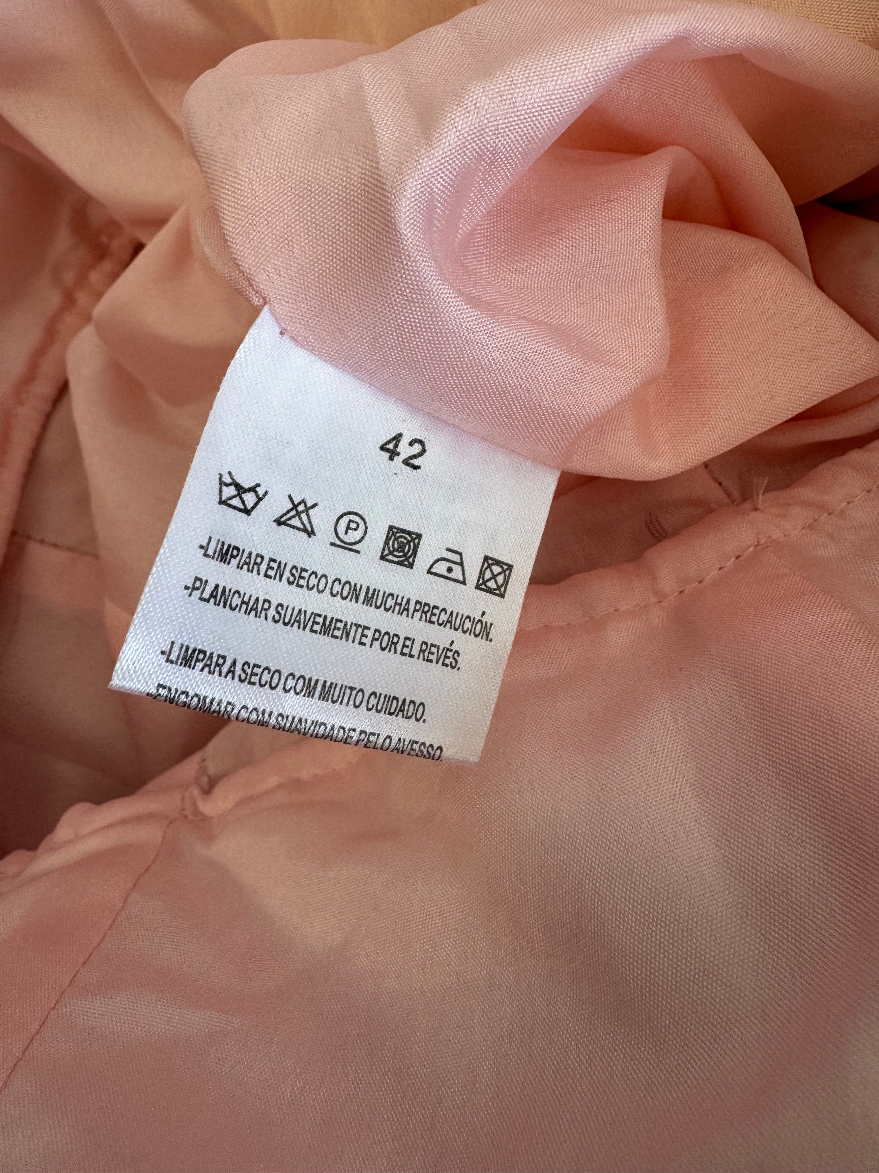 Vestido de Fiesta Vintage Sonia Peña 2012 Rosa Blush con Volantes de Organza | Nuevo