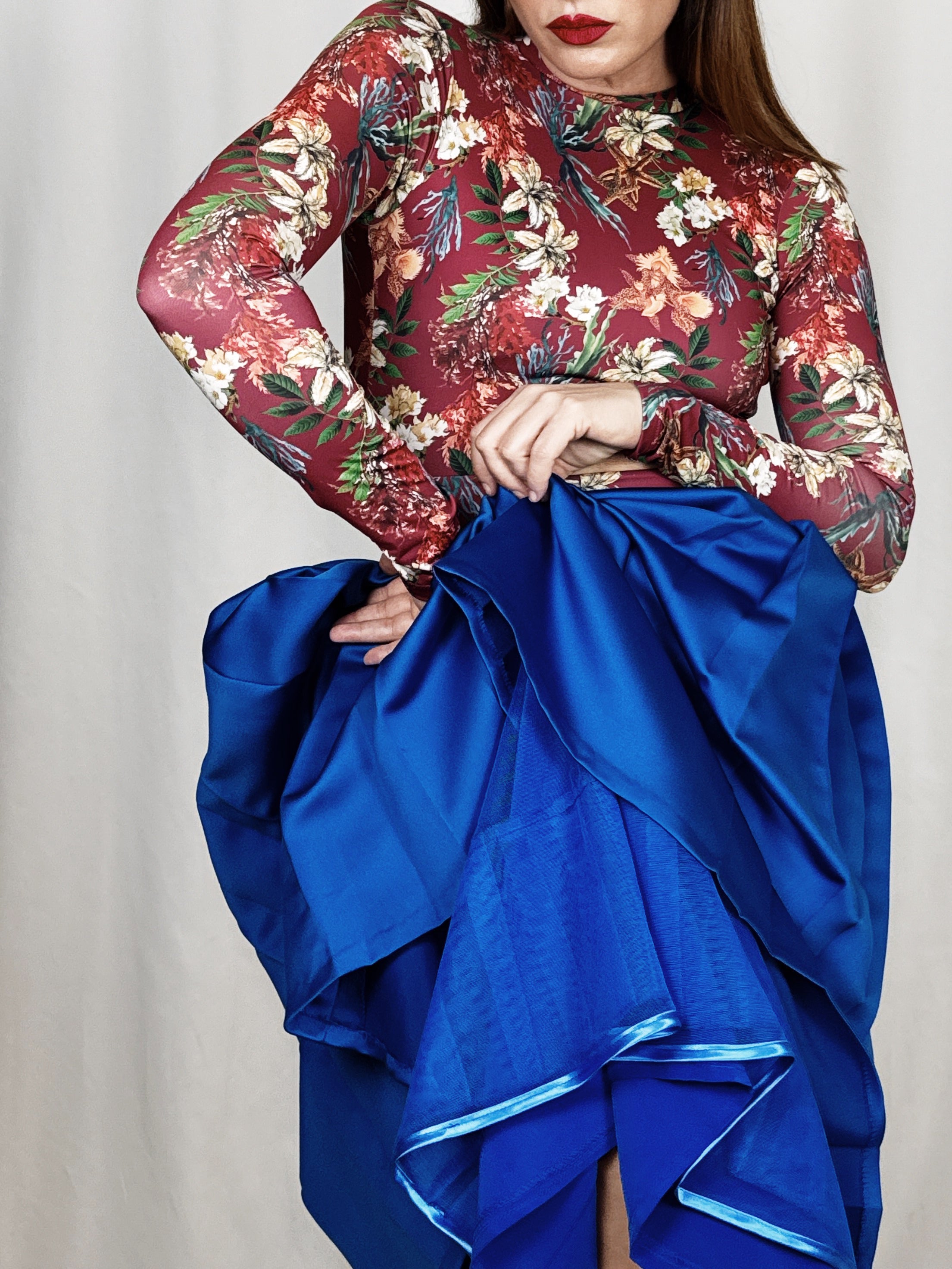 Falda vintage satén