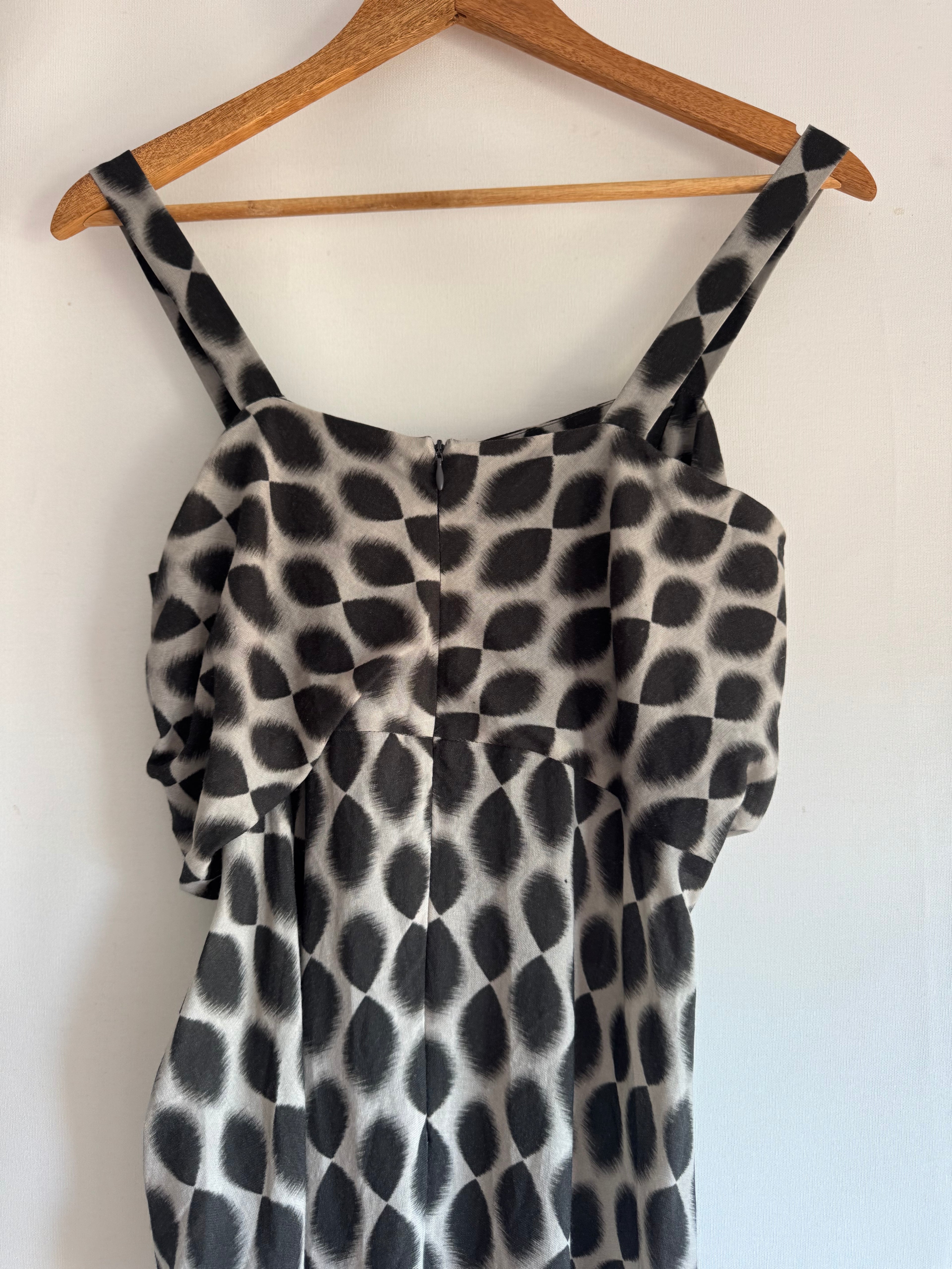 Vestido Vintage Aquascutum Seda & Lana · Made in Portugal · Designer Draped Maxi Dress