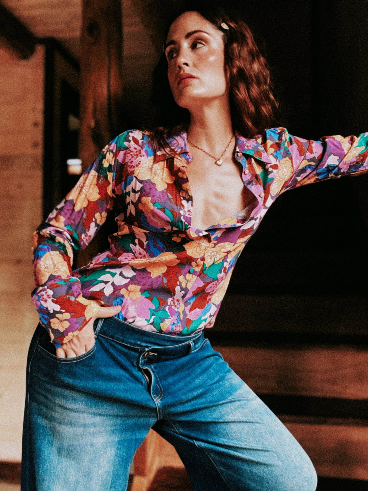 Camisa Floral Retro SUNCOO Paris | Pieza Única